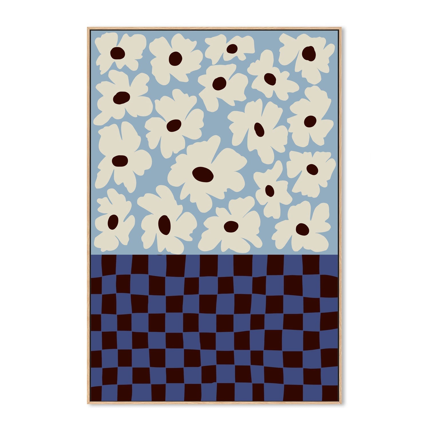 wall-art-print-canvas-poster-framed-Flowers Checkerboard , By Miho Art Studio-4
