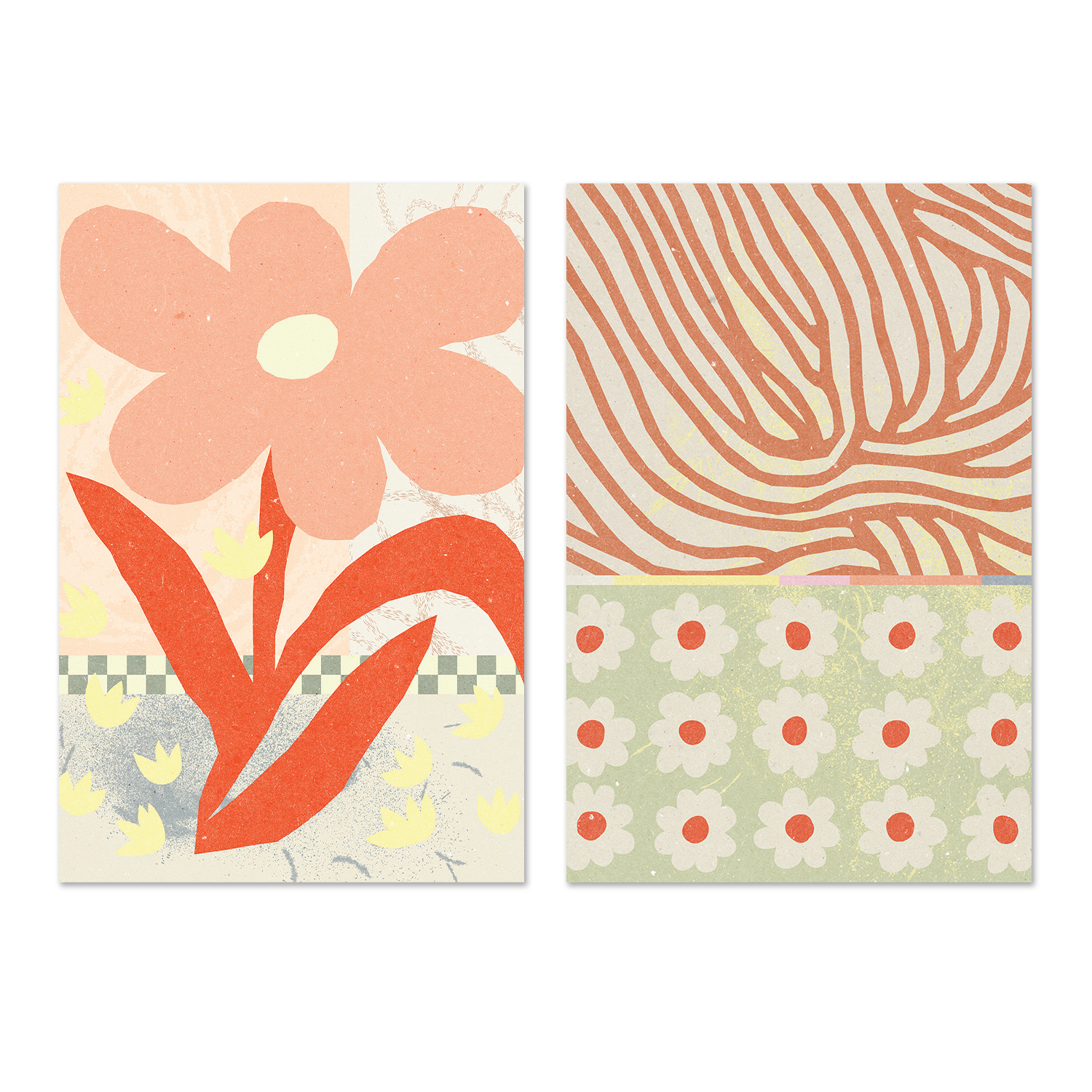 wall-art-print-canvas-poster-framed-Flowers Composition,Set of 2-1