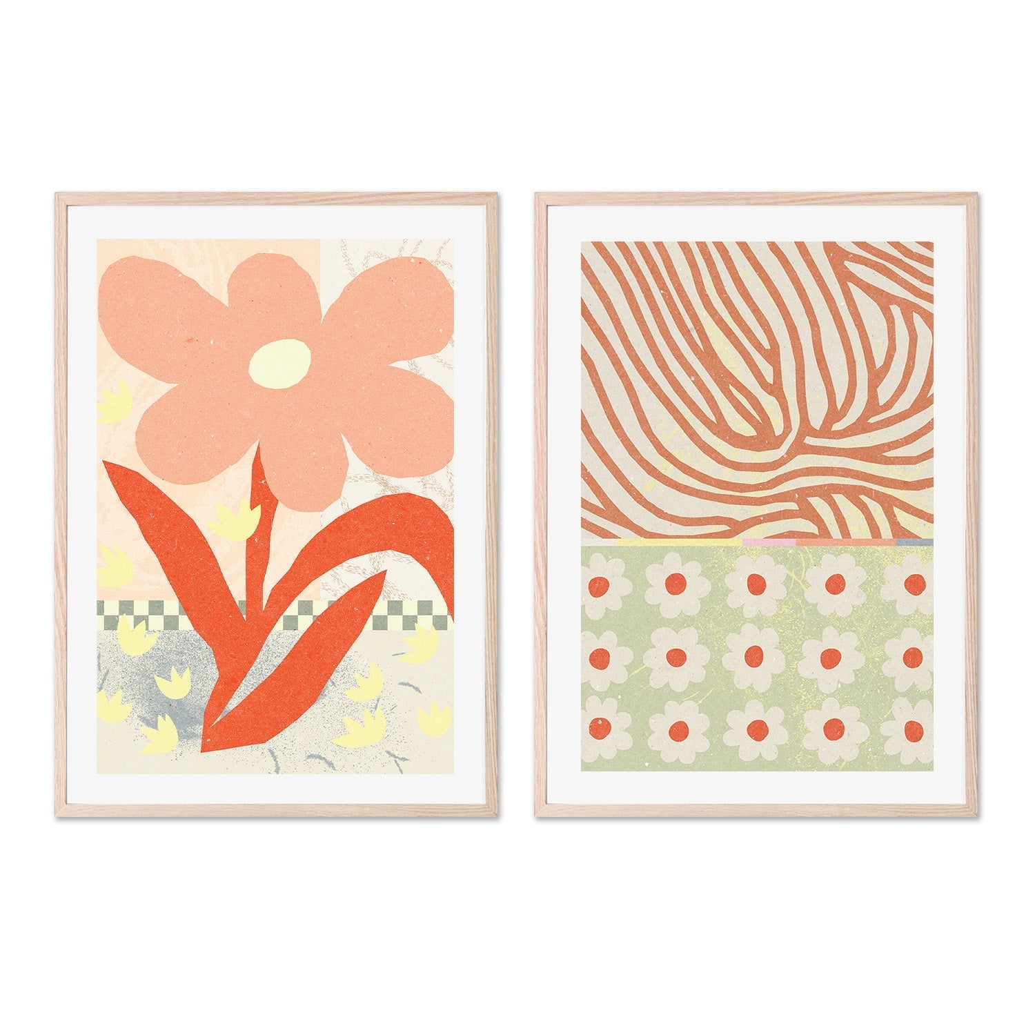 wall-art-print-canvas-poster-framed-Flowers Composition,Set of 2-6