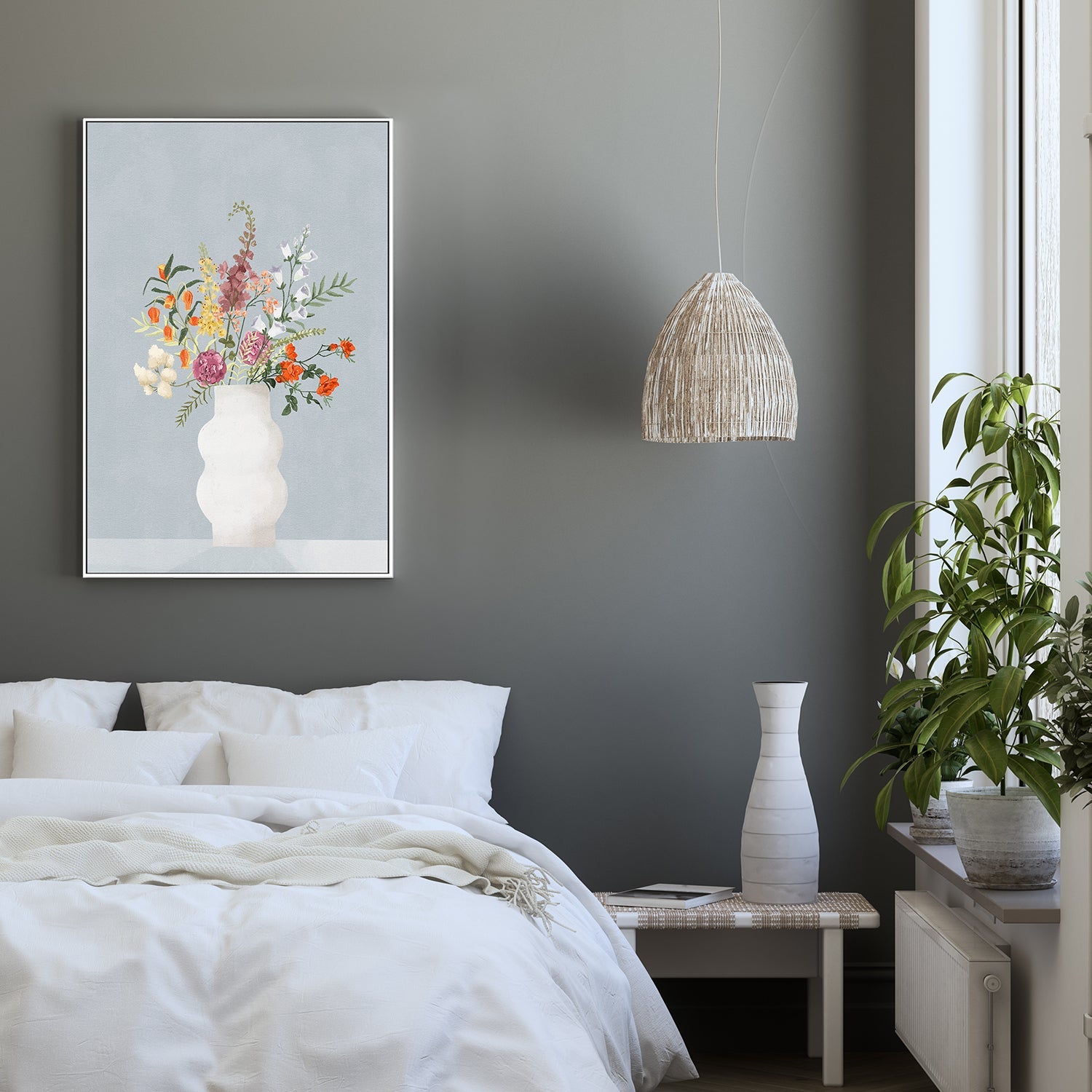 wall-art-print-canvas-poster-framed-Flowers In Vase-7