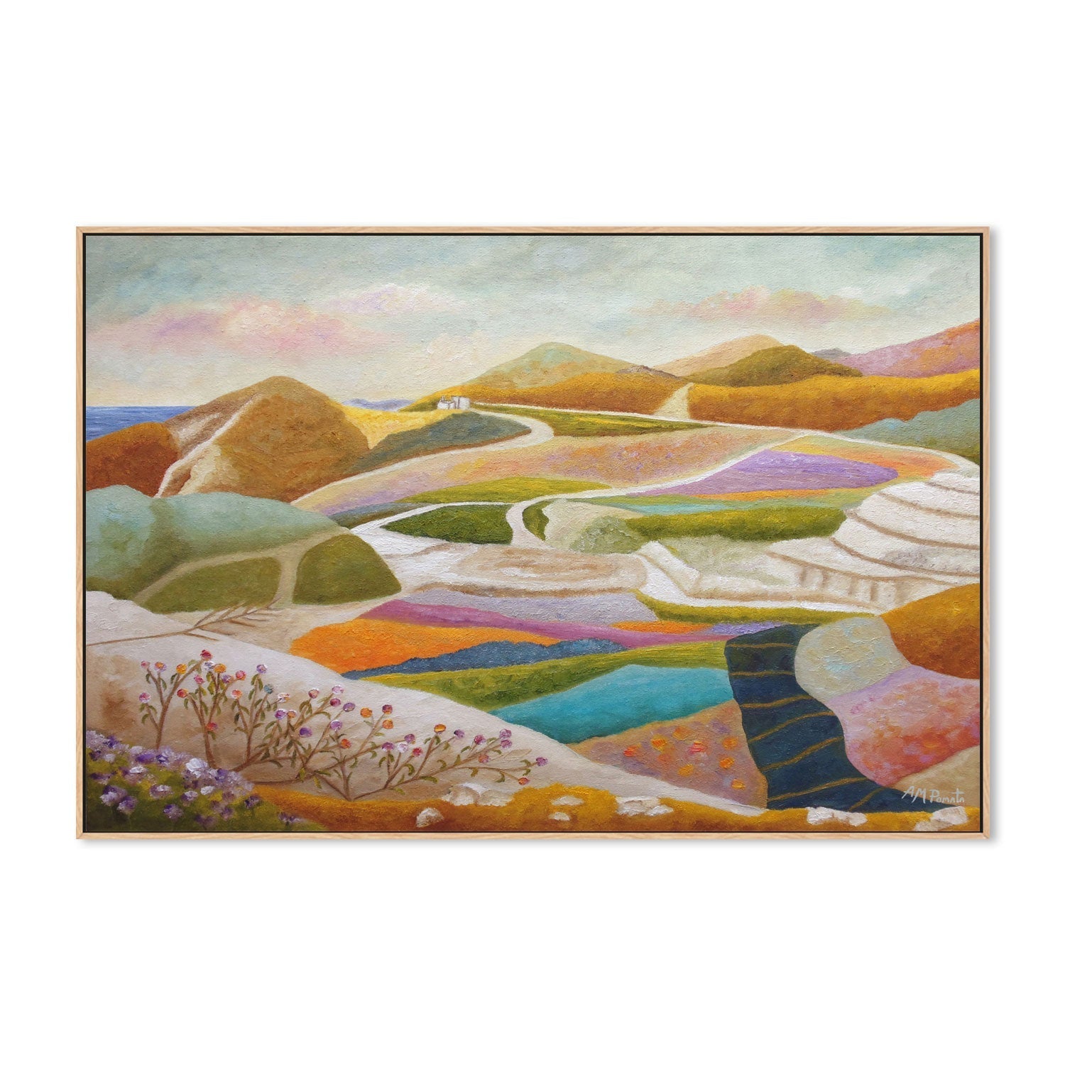 wall-art-print-canvas-poster-framed-Flowers Sprouting In The Rocky Valley , By Angeles M. Pomata-4