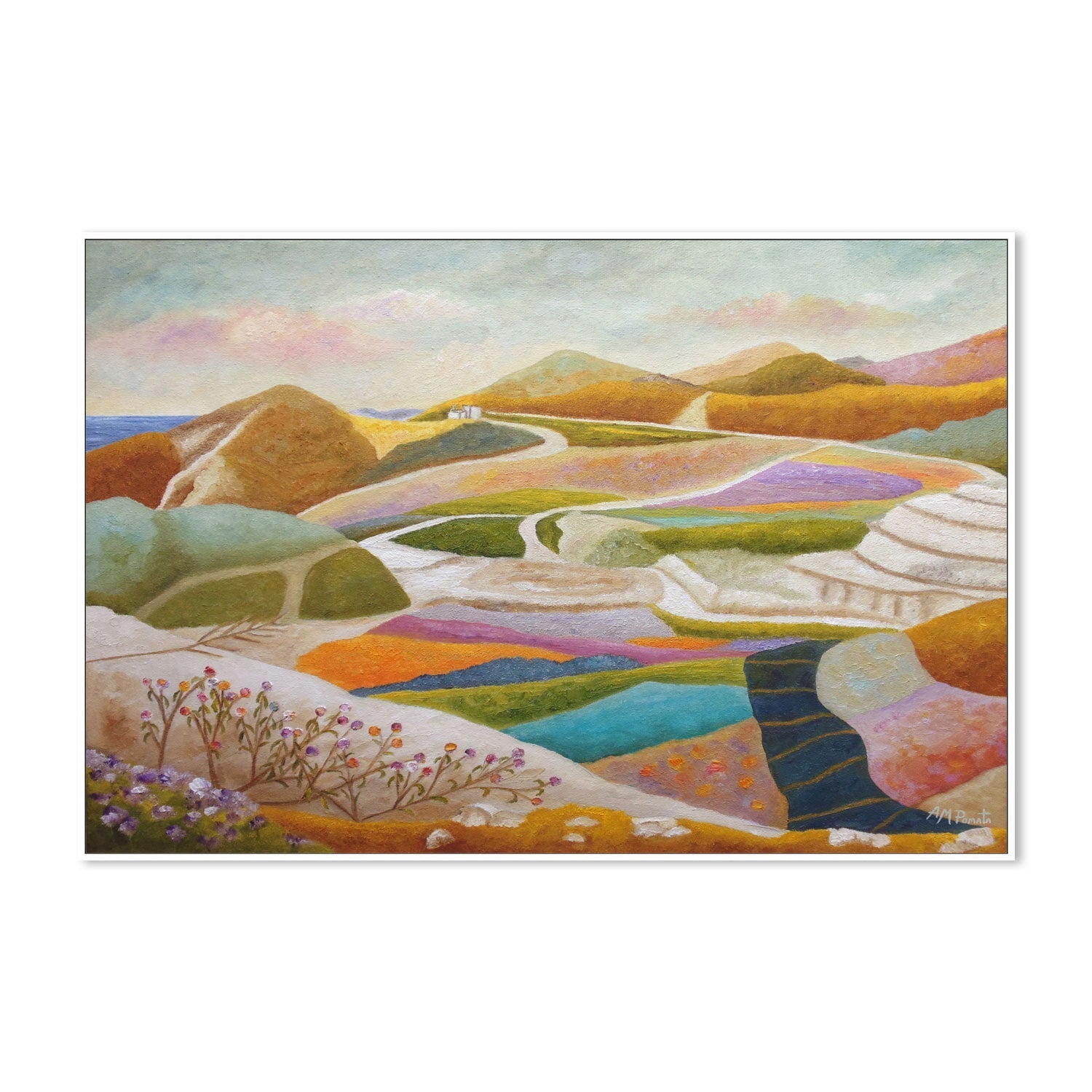 wall-art-print-canvas-poster-framed-Flowers Sprouting In The Rocky Valley , By Angeles M. Pomata-5