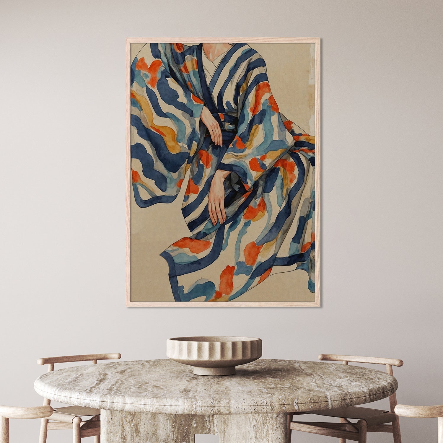 wall-art-print-canvas-poster-framed-Flowing Kimono Patterns-2