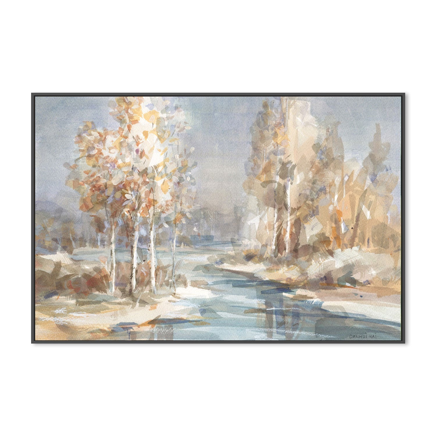 wall-art-print-canvas-poster-framed-Flowing River-by-Danhui Nai-Gioia Wall Art