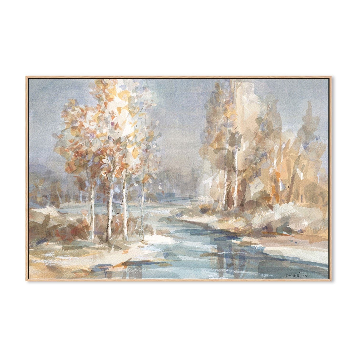 wall-art-print-canvas-poster-framed-Flowing River-by-Danhui Nai-Gioia Wall Art