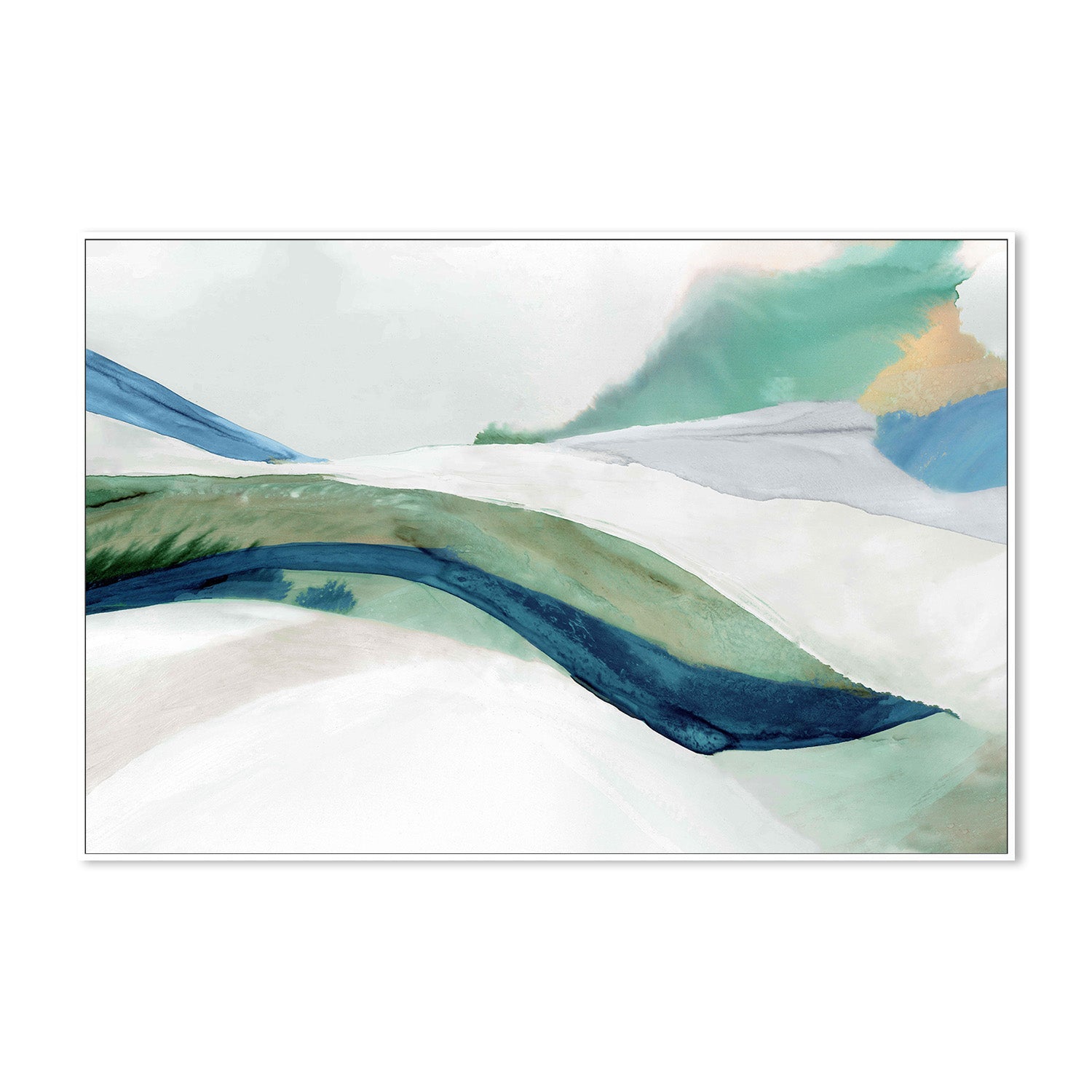 wall-art-print-canvas-poster-framed-Flowing Serenity Over White Hills-5