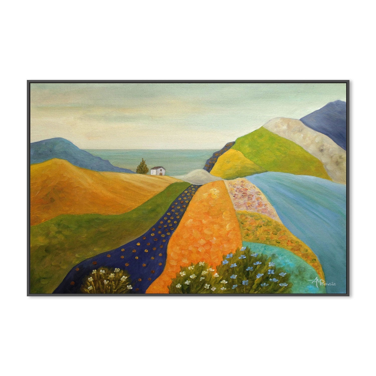 wall-art-print-canvas-poster-framed-Flowing To The Sea , By Angeles M. Pomata-3