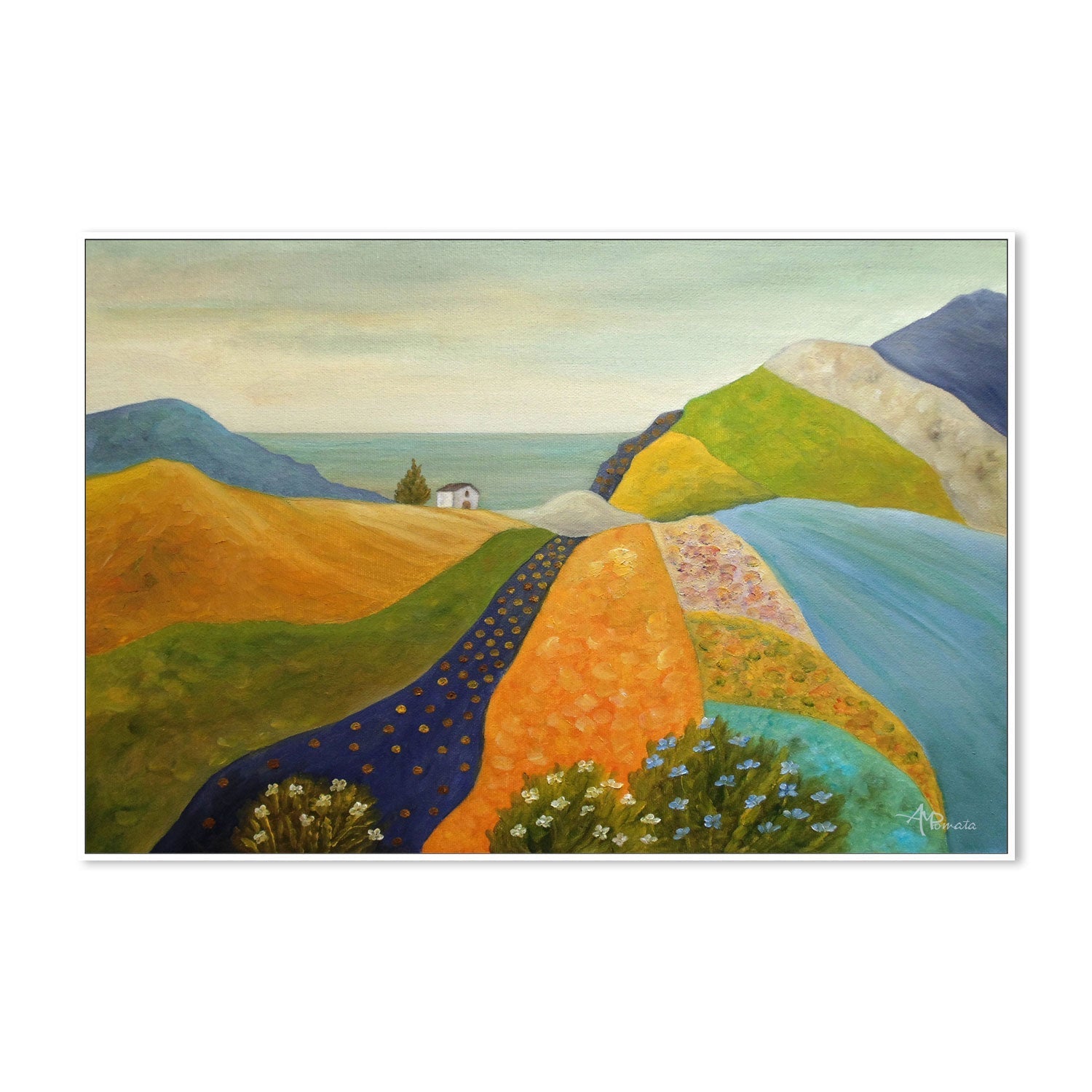 wall-art-print-canvas-poster-framed-Flowing To The Sea , By Angeles M. Pomata-5