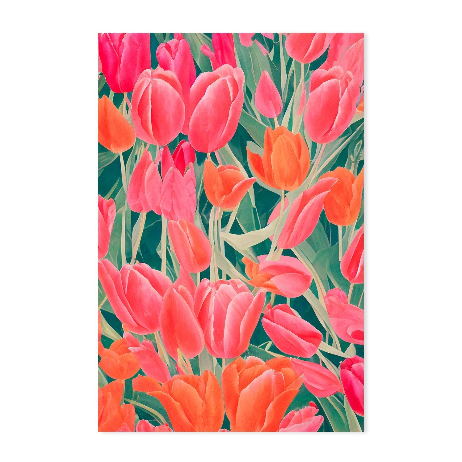 wall-art-print-canvas-poster-framed-Fluro Pink Tulips , By Treechild-GIOIA-WALL-ART