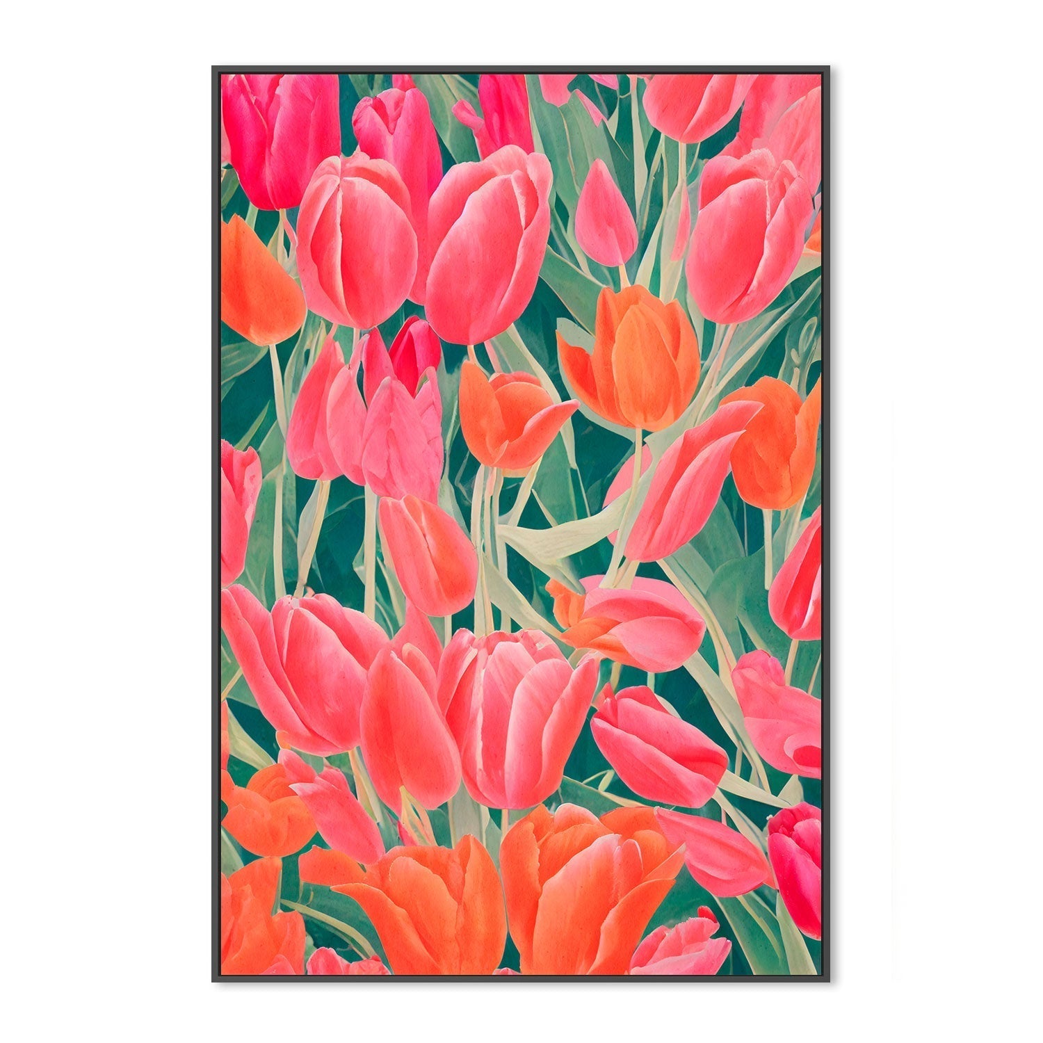 wall-art-print-canvas-poster-framed-Fluro Pink Tulips , By Treechild-GIOIA-WALL-ART
