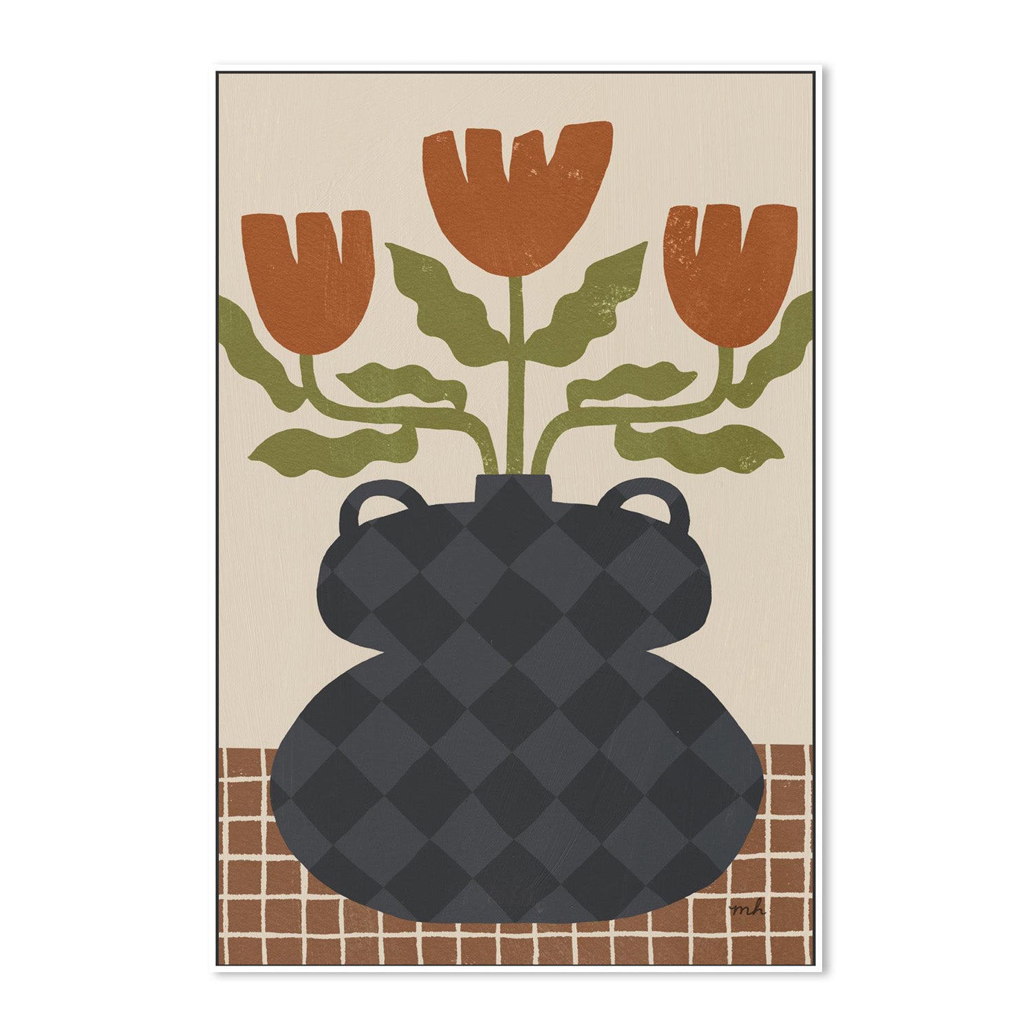 wall-art-print-canvas-poster-framed-Folk Floral, Style A-5