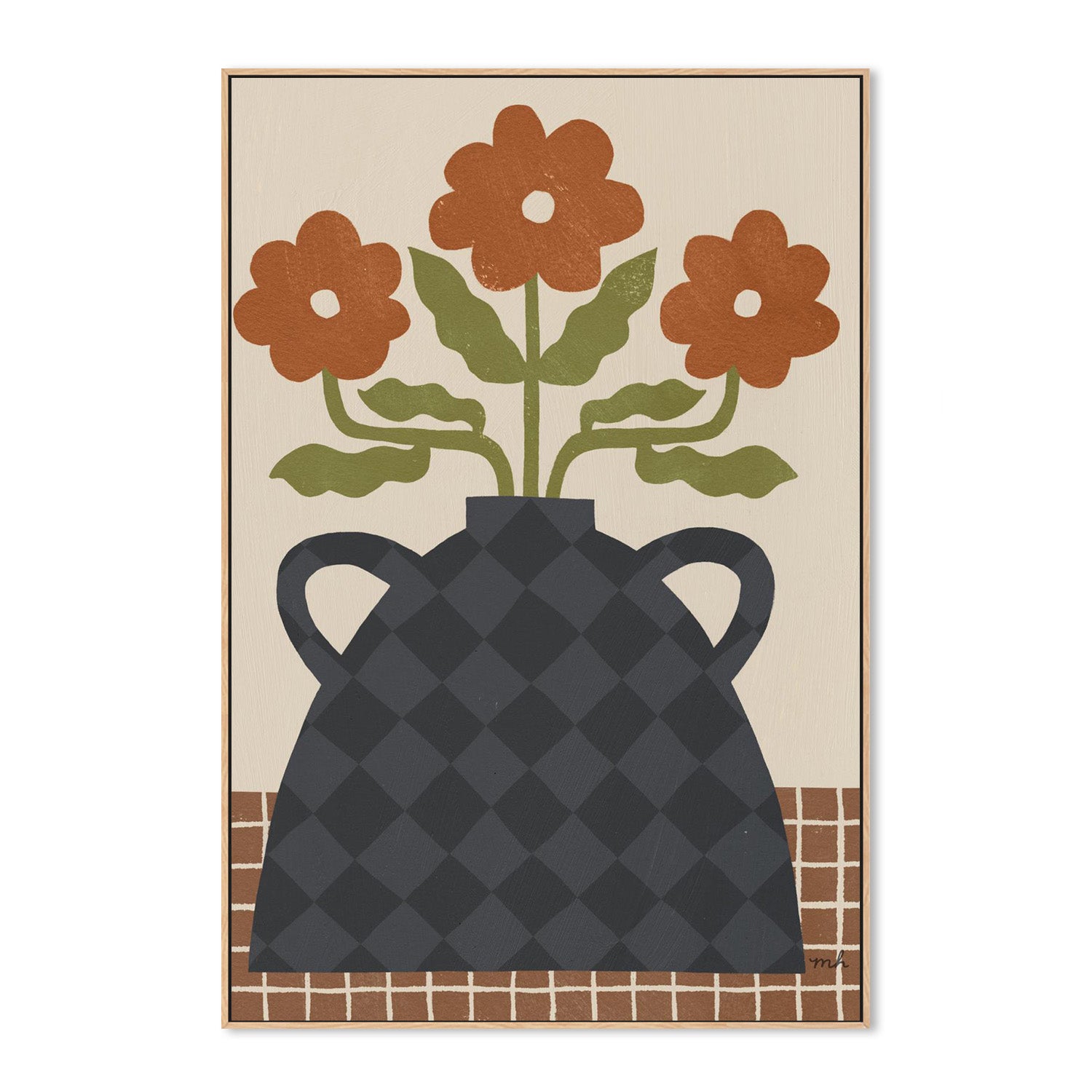 wall-art-print-canvas-poster-framed-Folk Floral, Style B-4