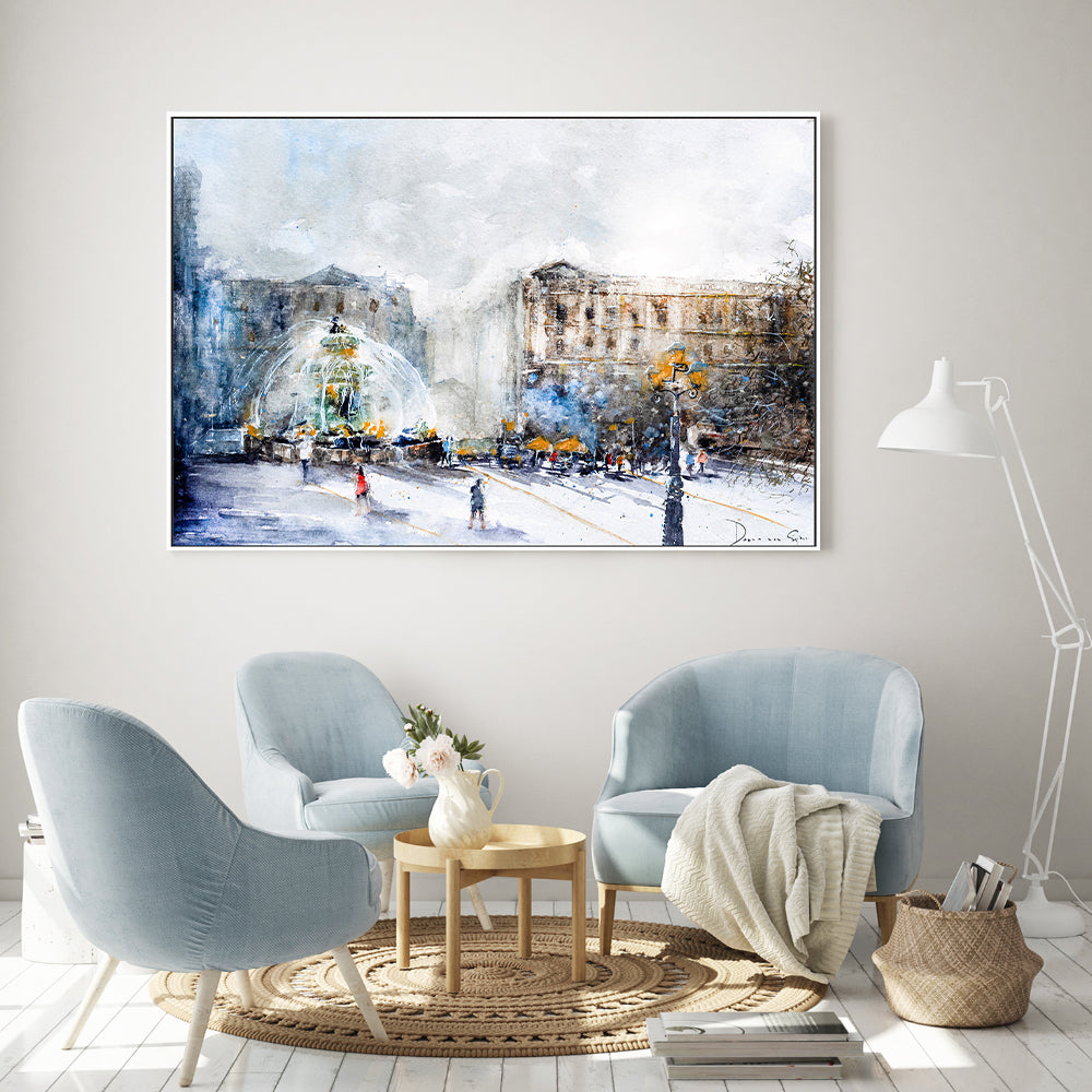 wall-art-print-canvas-poster-framed-Fountain Of Paris , By Lilou Online Fine Arts-GIOIA-WALL-ART