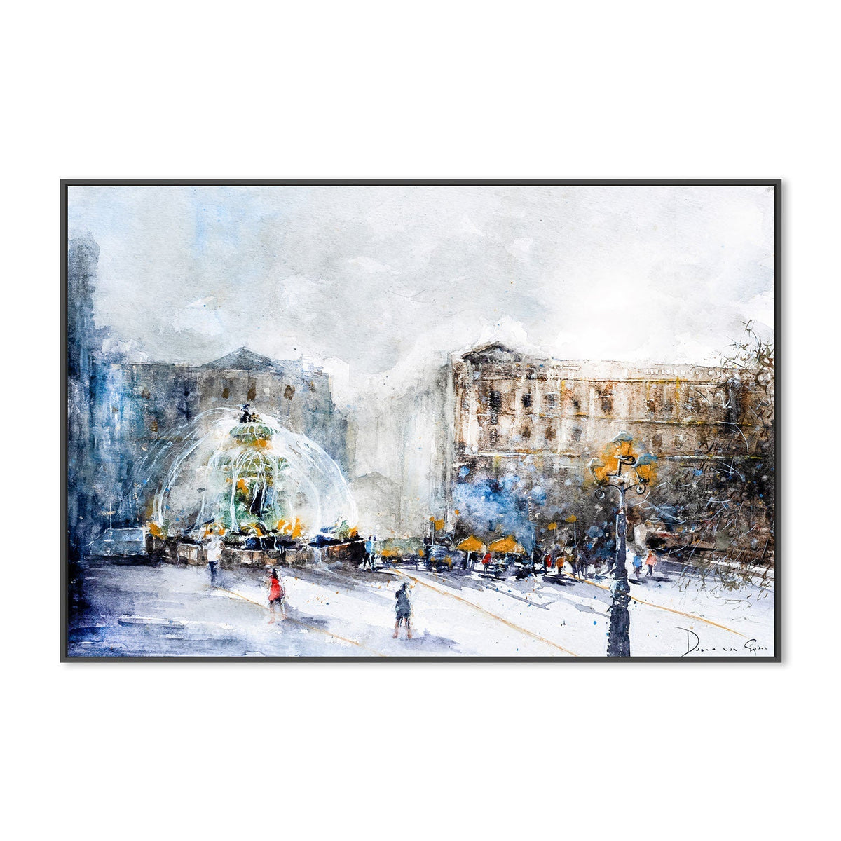 wall-art-print-canvas-poster-framed-Fountain Of Paris , By Lilou Online Fine Arts-GIOIA-WALL-ART
