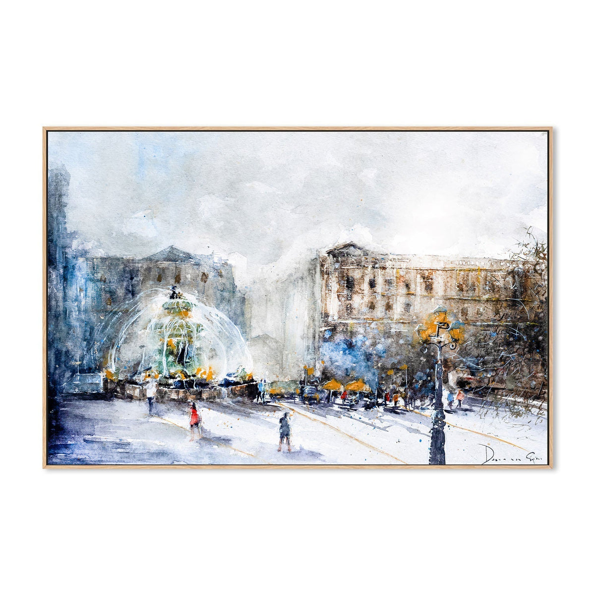 wall-art-print-canvas-poster-framed-Fountain Of Paris , By Lilou Online Fine Arts-GIOIA-WALL-ART