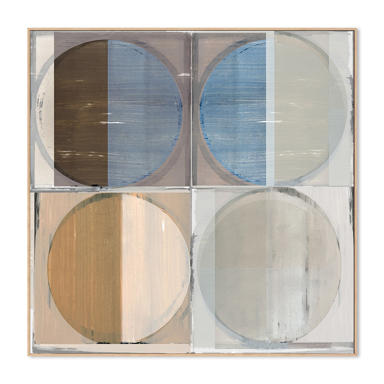 wall-art-print-canvas-poster-framed-Four Circles and Squares Art Print, Style B-4