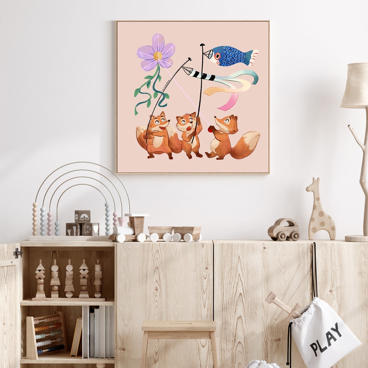 wall-art-print-canvas-poster-framed-Fox And Kites , By The Flying Papaya-2