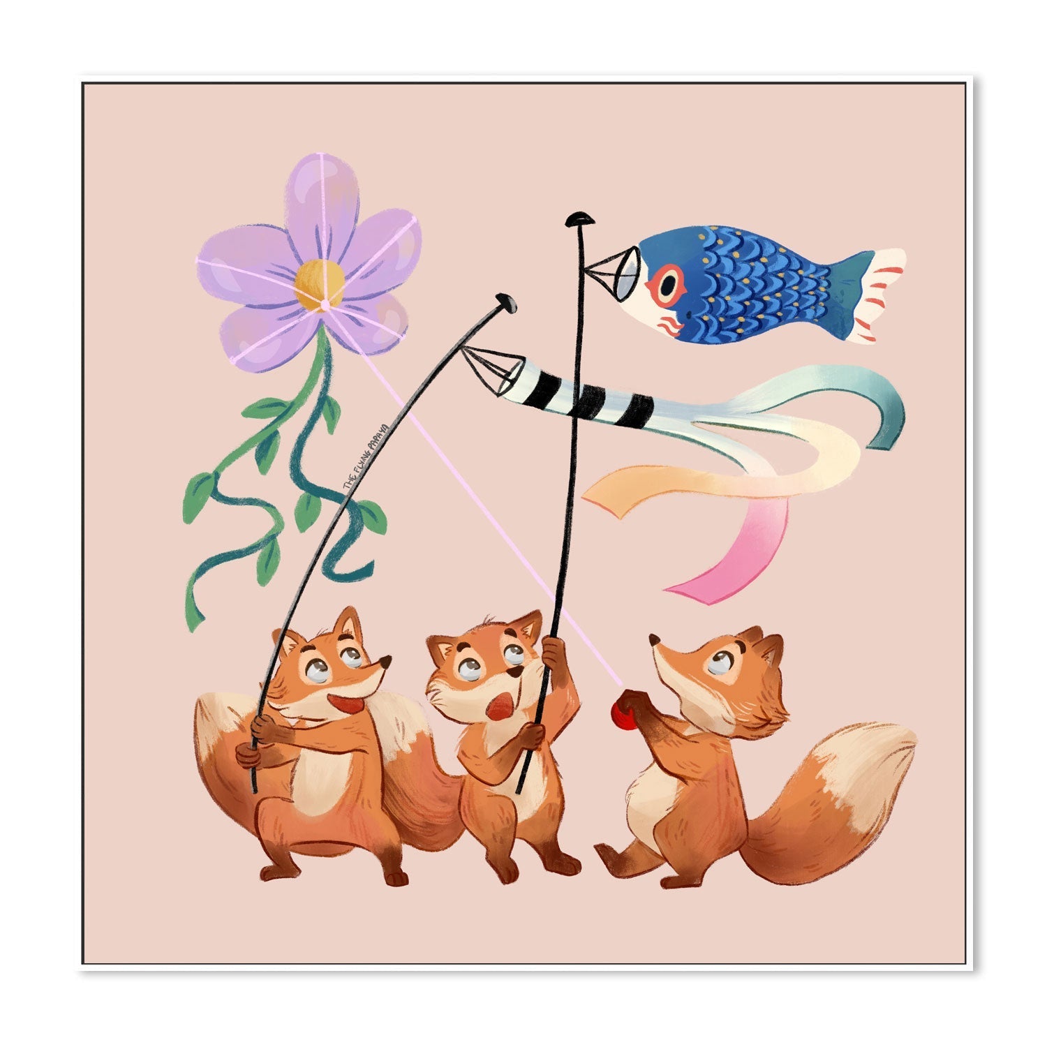 wall-art-print-canvas-poster-framed-Fox And Kites , By The Flying Papaya-5