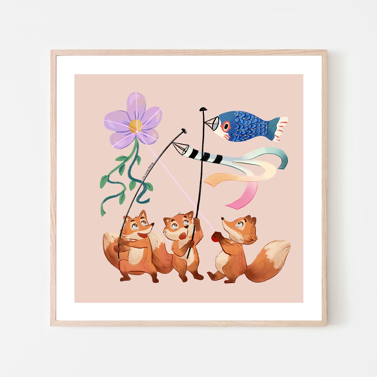 wall-art-print-canvas-poster-framed-Fox And Kites , By The Flying Papaya-6