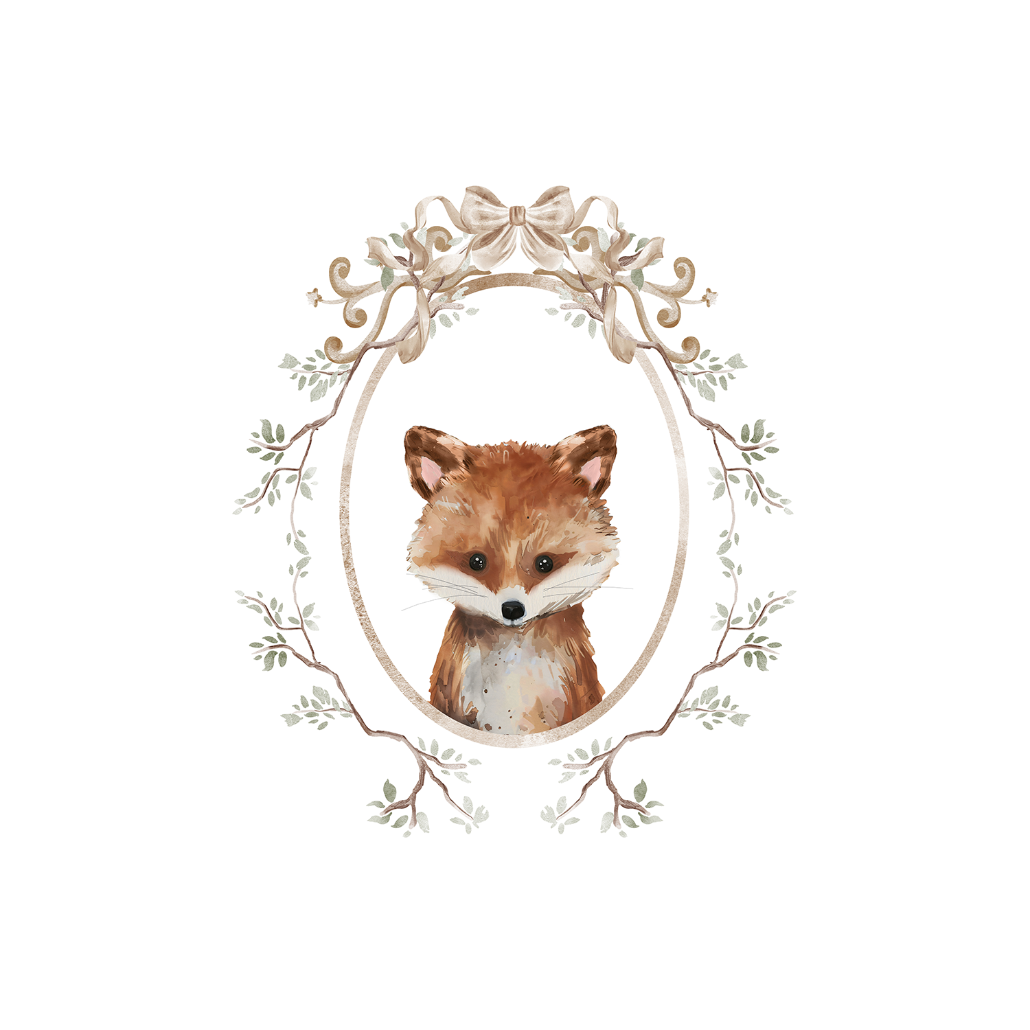 wall-art-print-canvas-poster-framed-Fox , By At Viv Home Prints-1