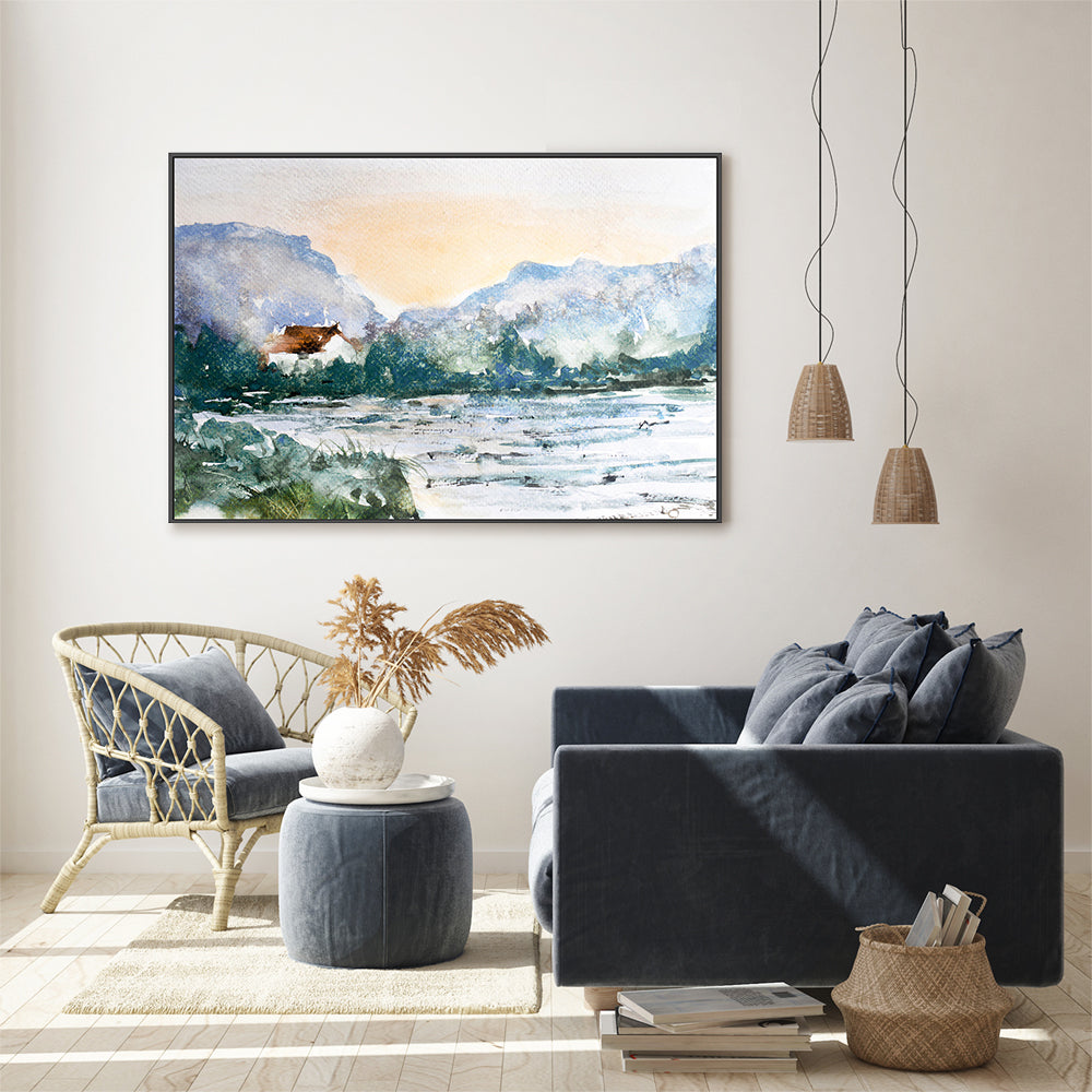 wall-art-print-canvas-poster-framed-French Mountain Landscape-by-Lilou Online Fine Arts-Gioia Wall Art