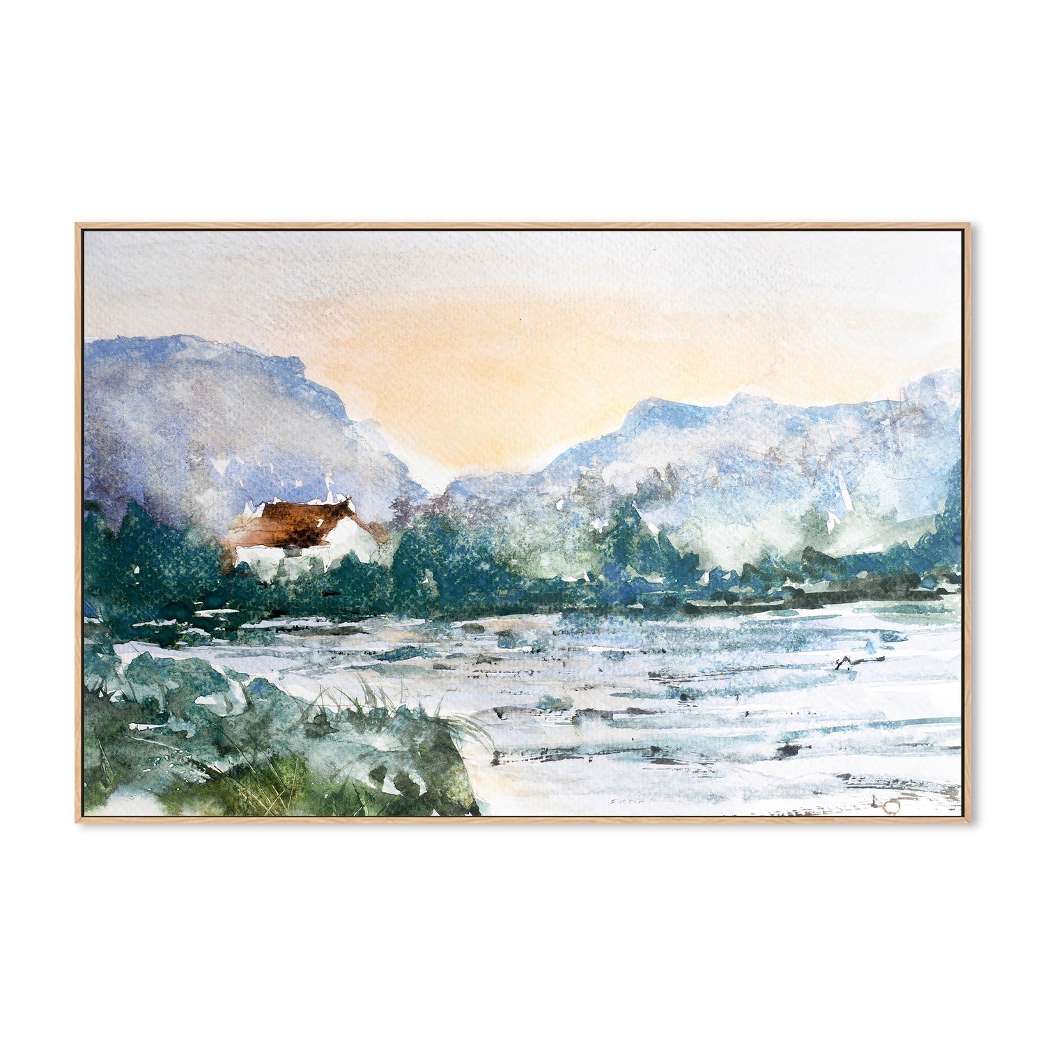 wall-art-print-canvas-poster-framed-French Mountain Landscape-by-Lilou Online Fine Arts-Gioia Wall Art