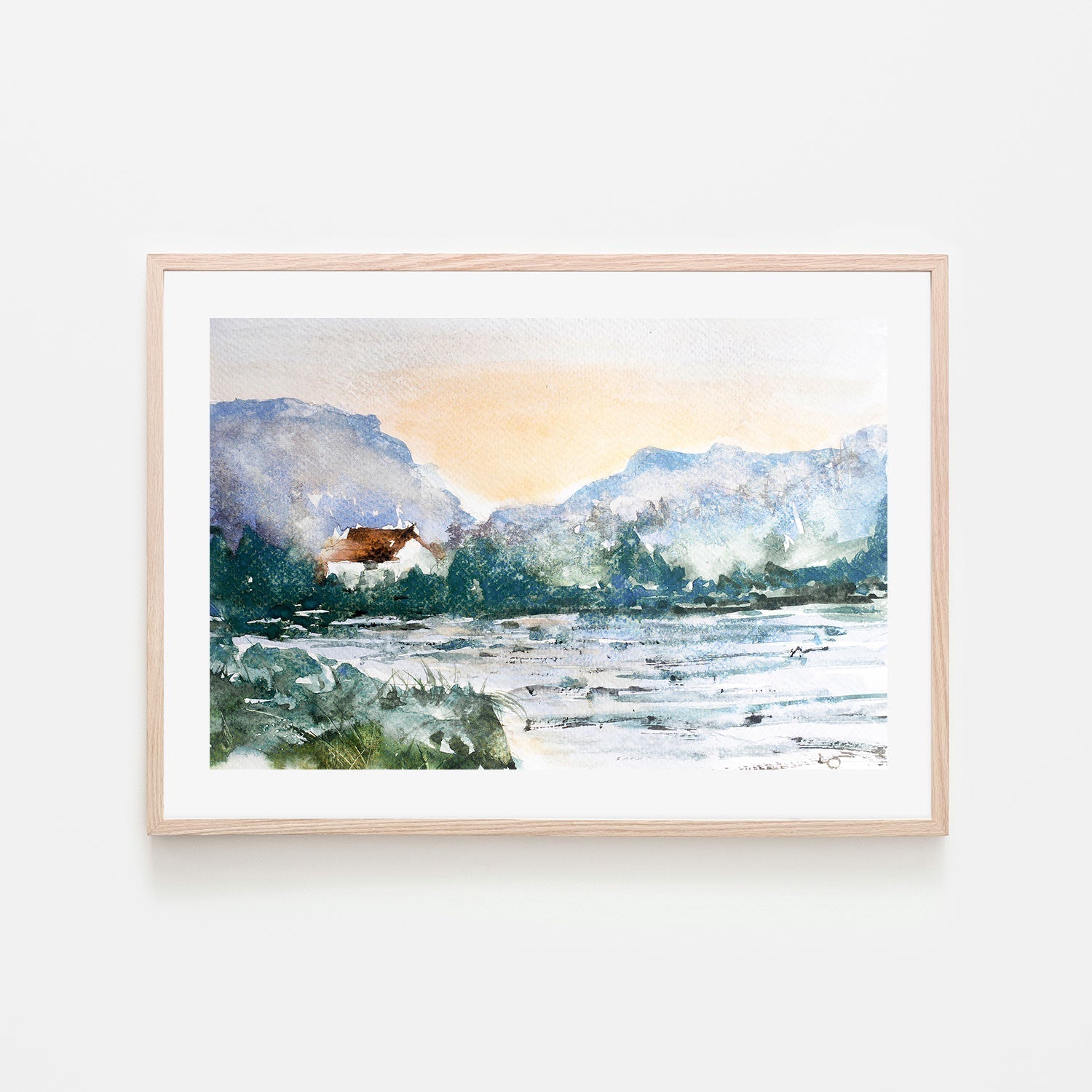 wall-art-print-canvas-poster-framed-French Mountain Landscape-by-Lilou Online Fine Arts-Gioia Wall Art