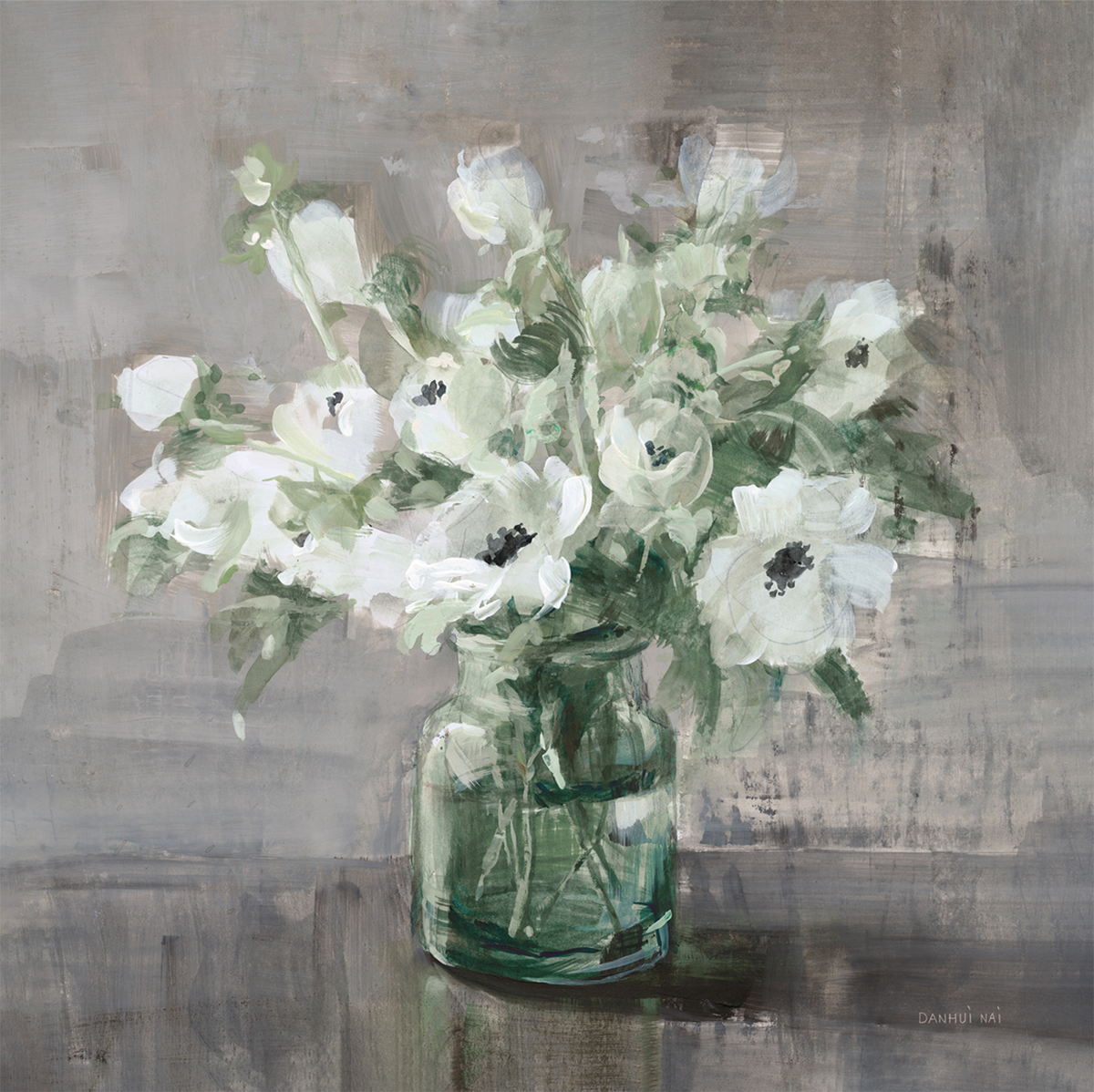 wall-art-print-canvas-poster-framed-Fresh Anemones Sage Border , By Danhui Nai-1