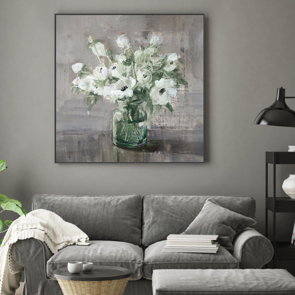 wall-art-print-canvas-poster-framed-Fresh Anemones Sage Border , By Danhui Nai-2
