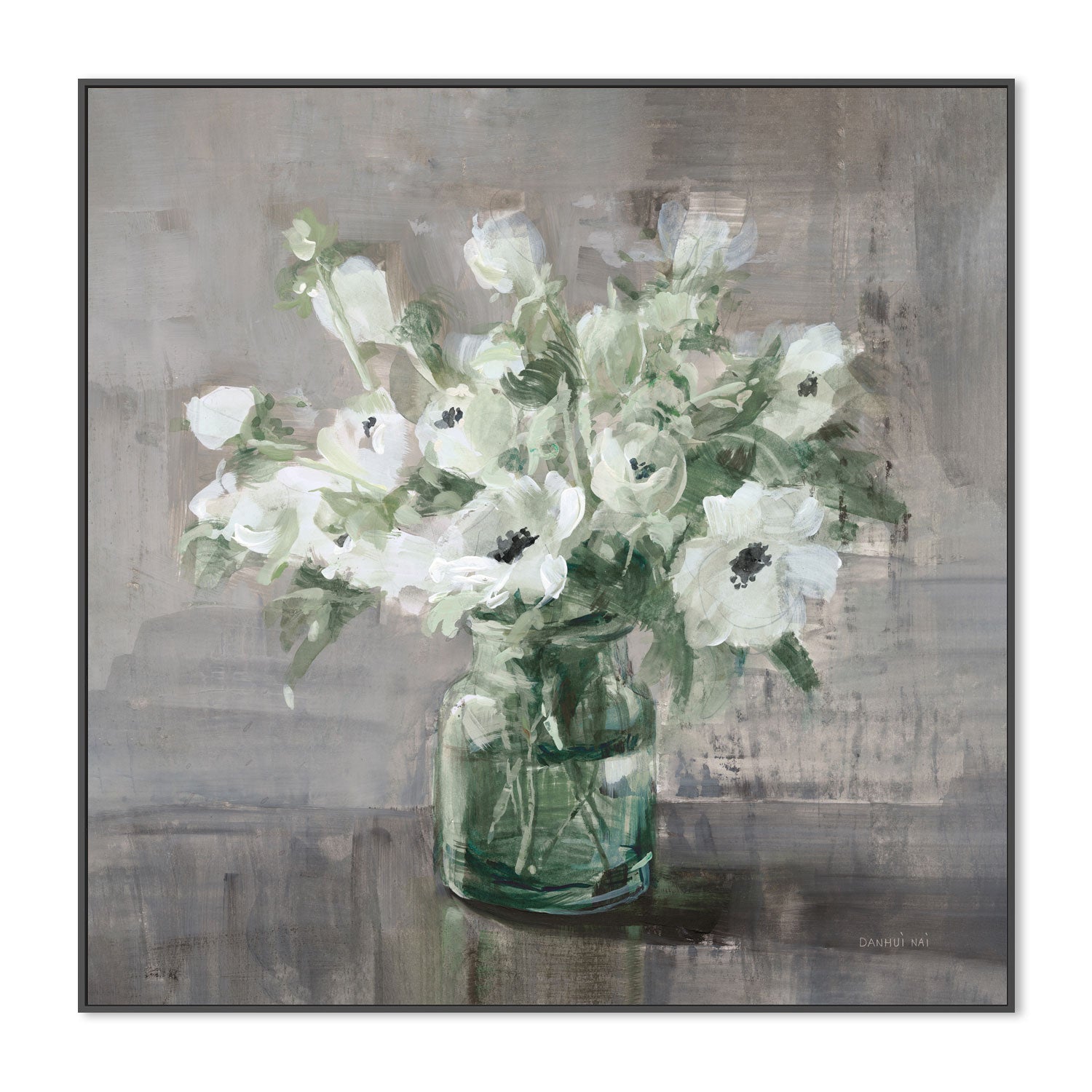 wall-art-print-canvas-poster-framed-Fresh Anemones Sage Border , By Danhui Nai-3