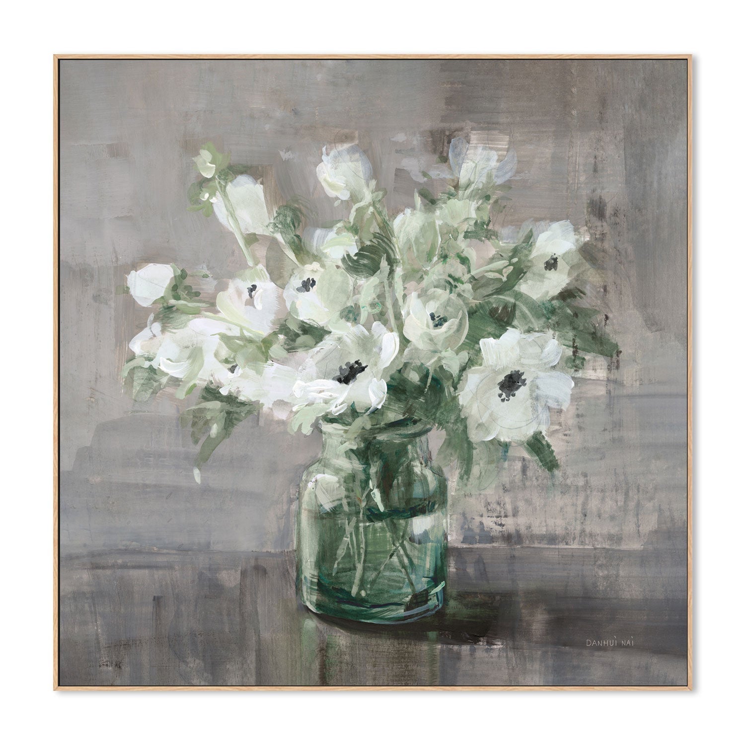 wall-art-print-canvas-poster-framed-Fresh Anemones Sage Border , By Danhui Nai-4