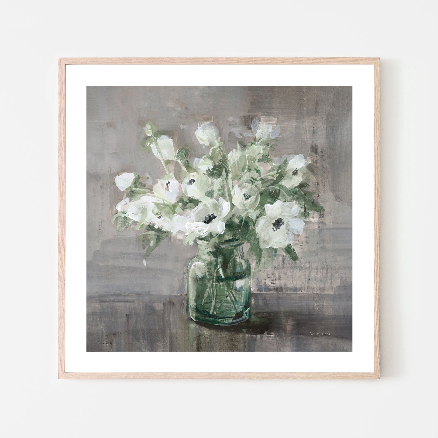 wall-art-print-canvas-poster-framed-Fresh Anemones Sage Border , By Danhui Nai-6