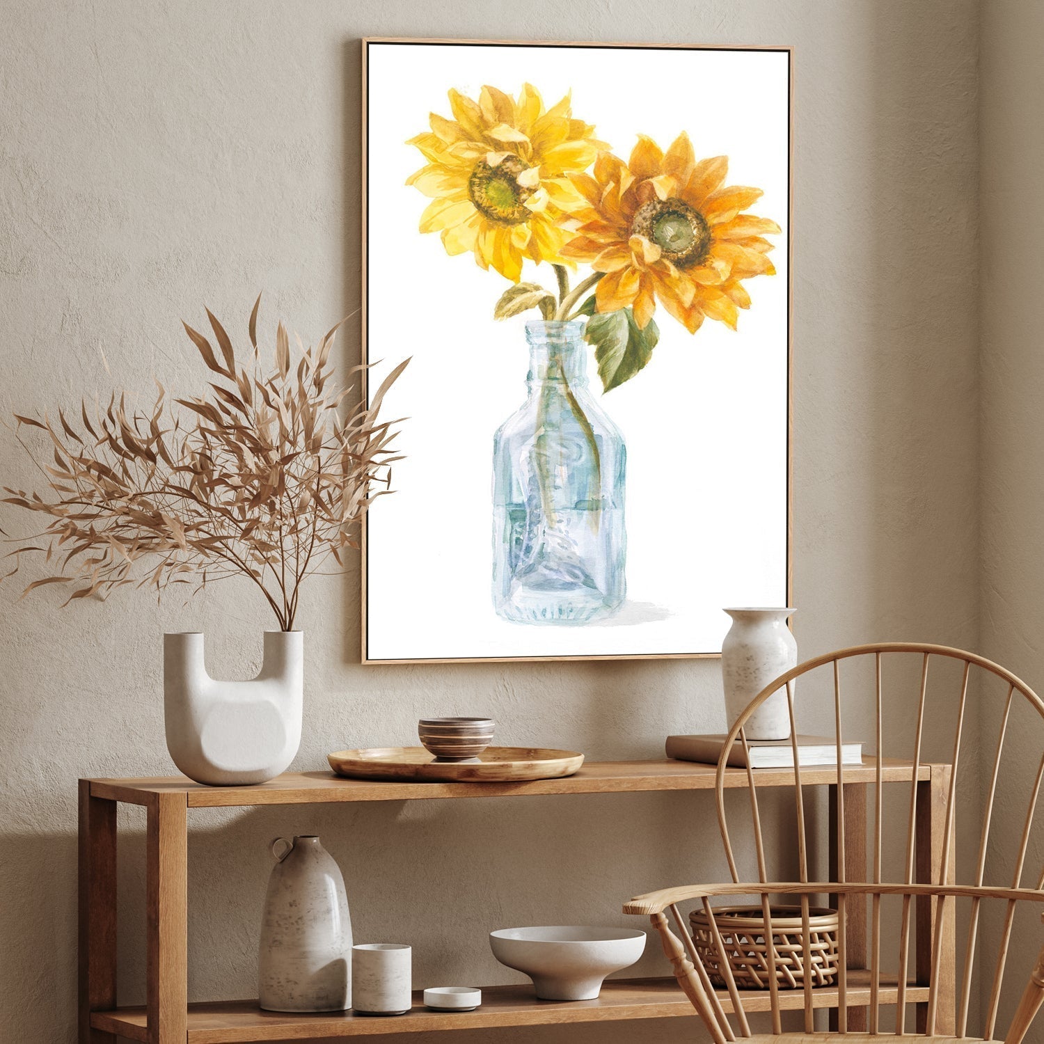 wall-art-print-canvas-poster-framed-Fresh Cut Sunflowers, Style B-by-Danhui Nai-Gioia Wall Art