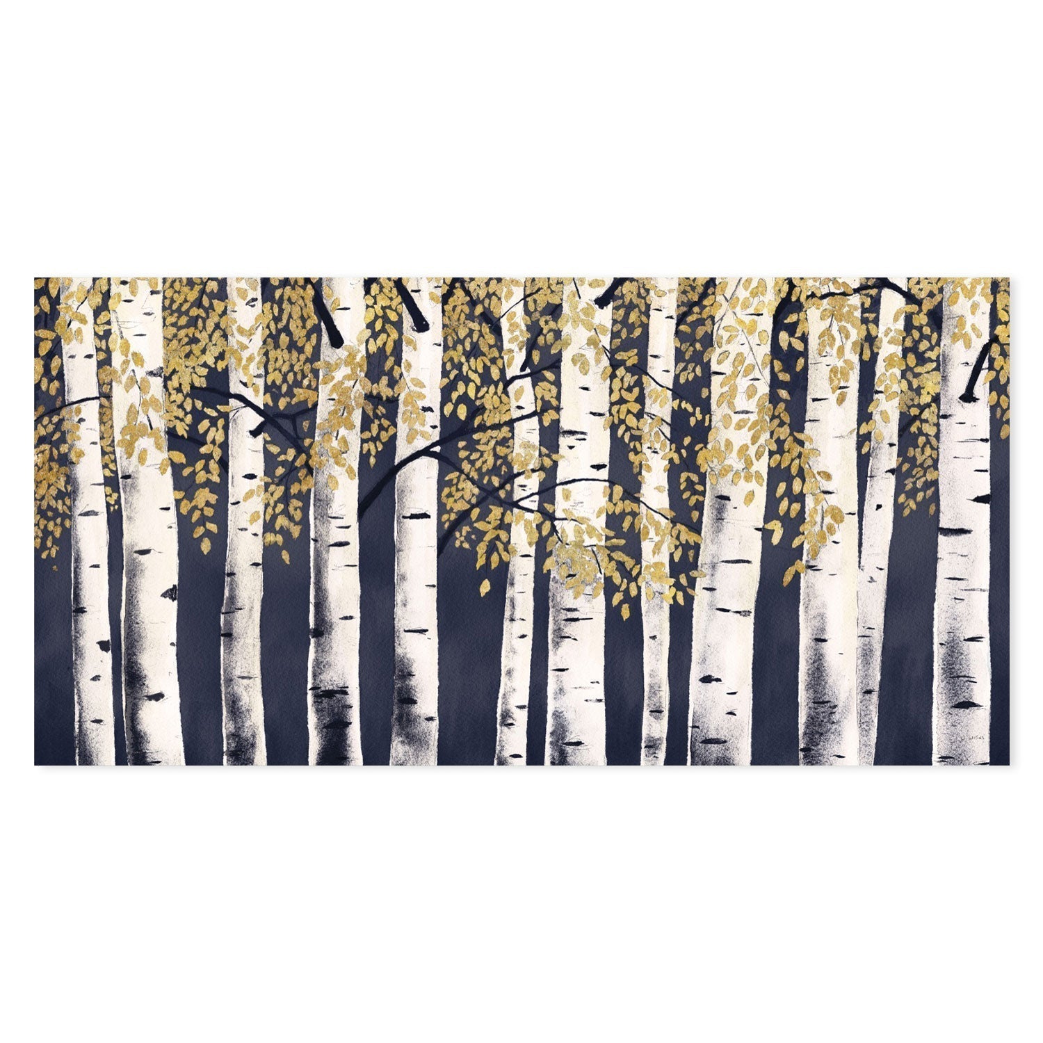 wall-art-print-canvas-poster-framed-Fresh Forest Indigo Gold, Style A-by-James Wiens-Gioia Wall Art
