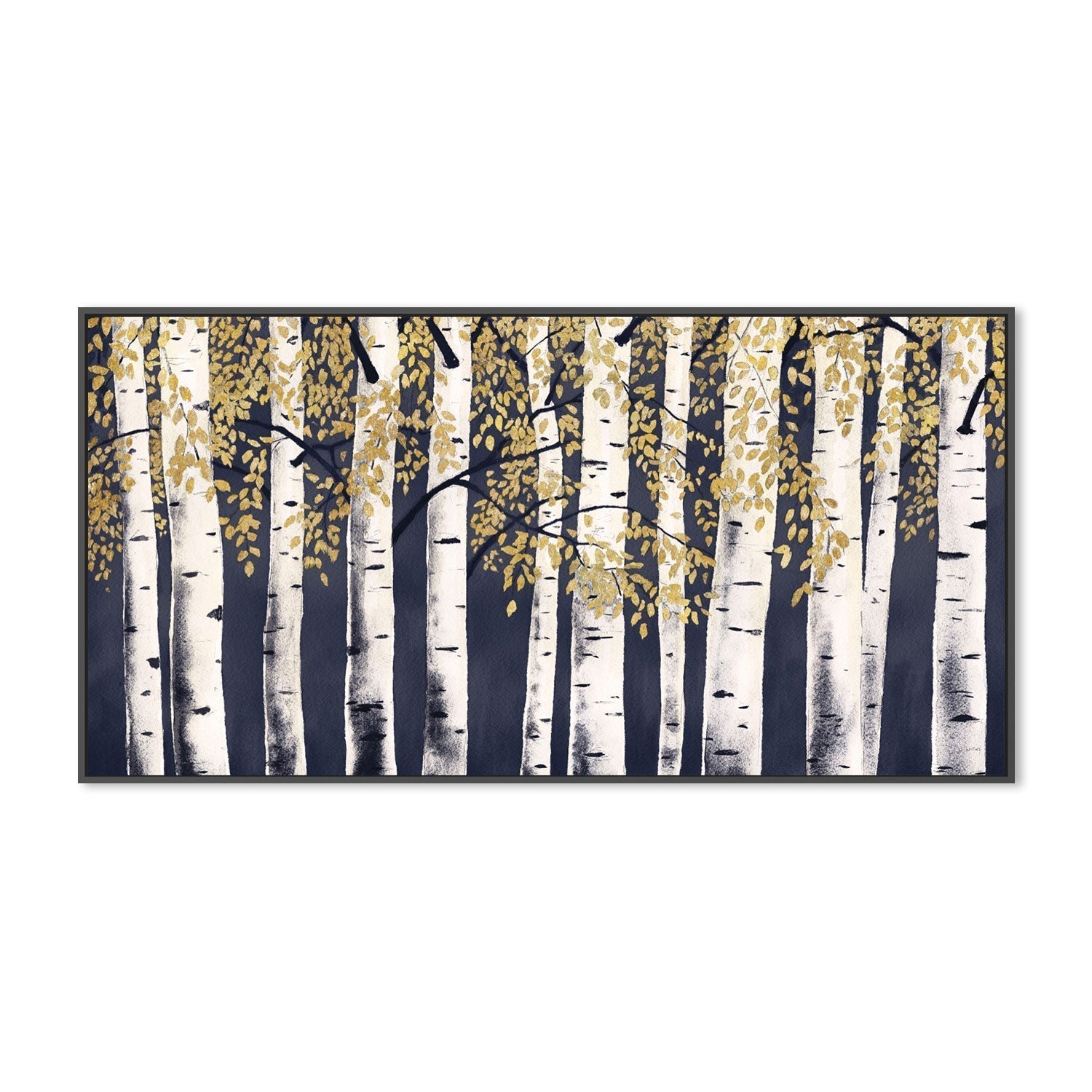 wall-art-print-canvas-poster-framed-Fresh Forest Indigo Gold, Style A-by-James Wiens-Gioia Wall Art