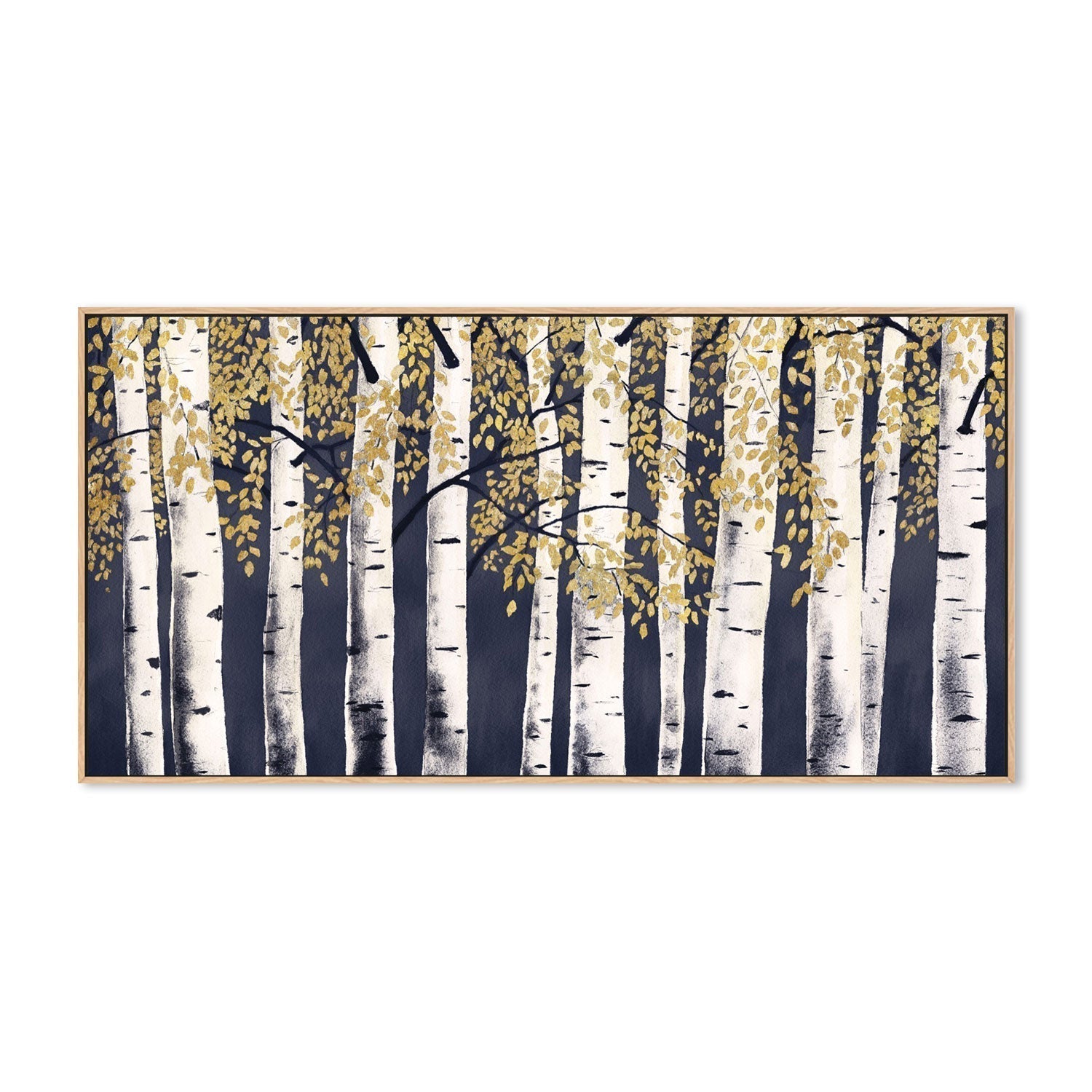 wall-art-print-canvas-poster-framed-Fresh Forest Indigo Gold, Style A-by-James Wiens-Gioia Wall Art