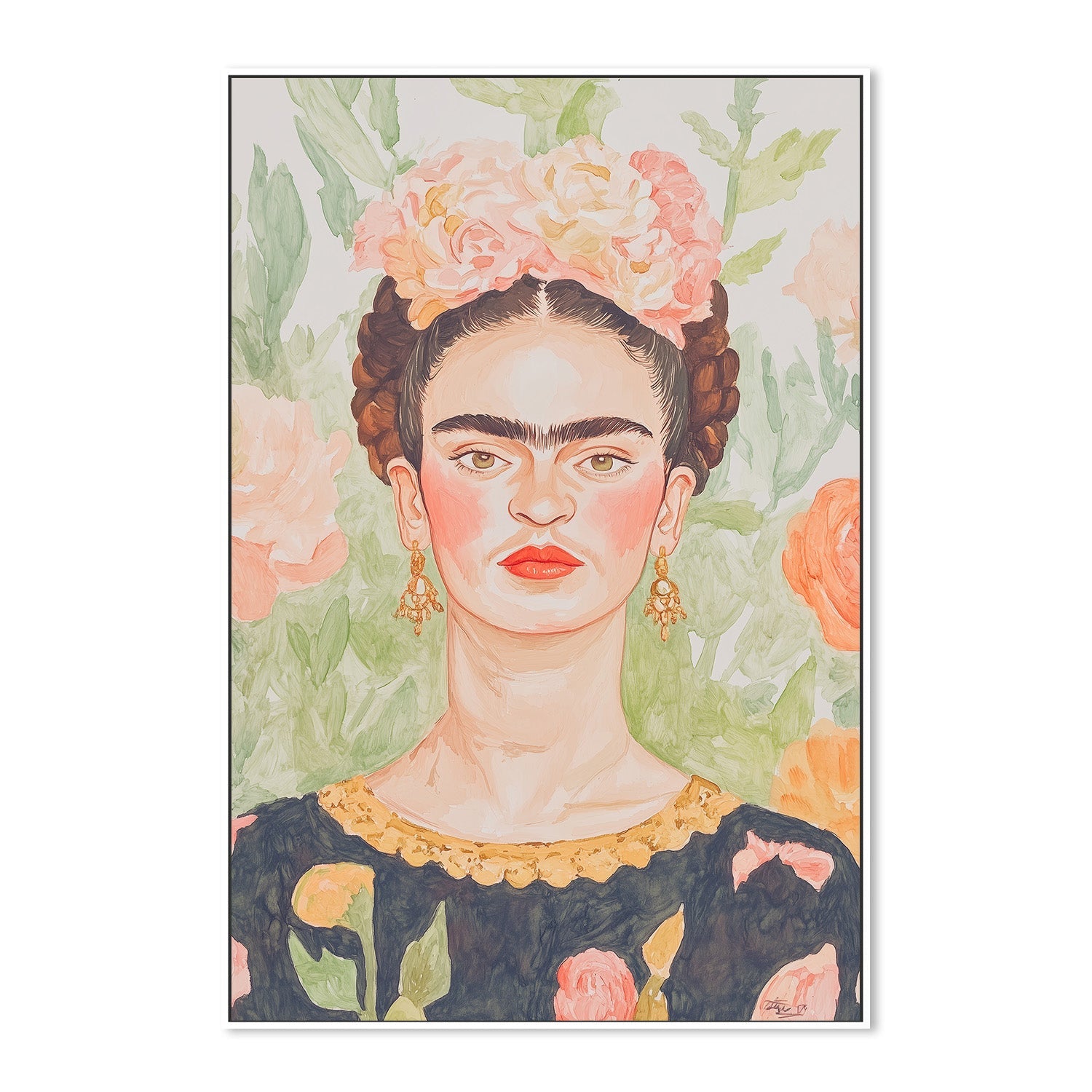 wall-art-print-canvas-poster-framed-Frida Painting , By Melloi Art-5