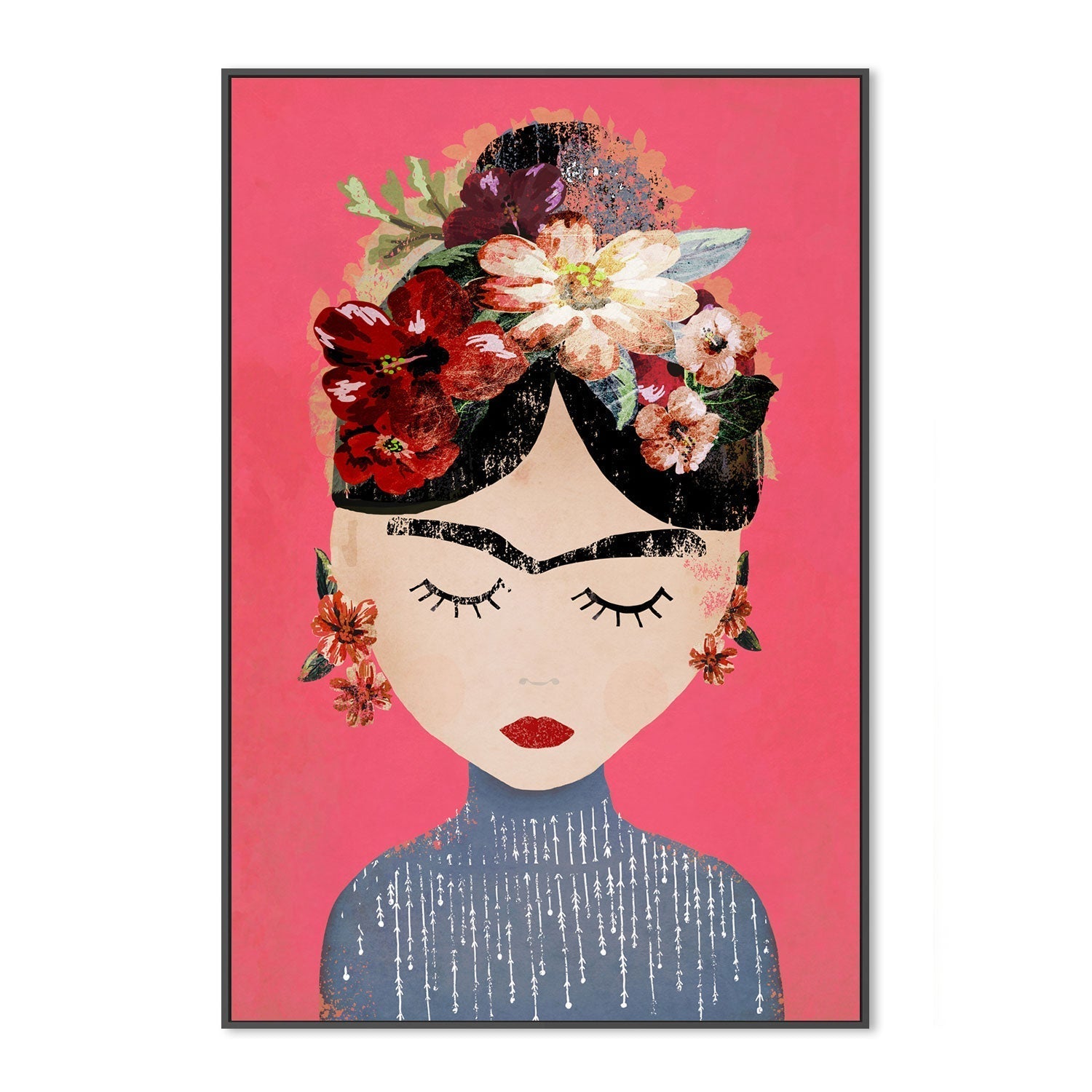 wall-art-print-canvas-poster-framed-Frida, Pink Version , By Treechild-GIOIA-WALL-ART