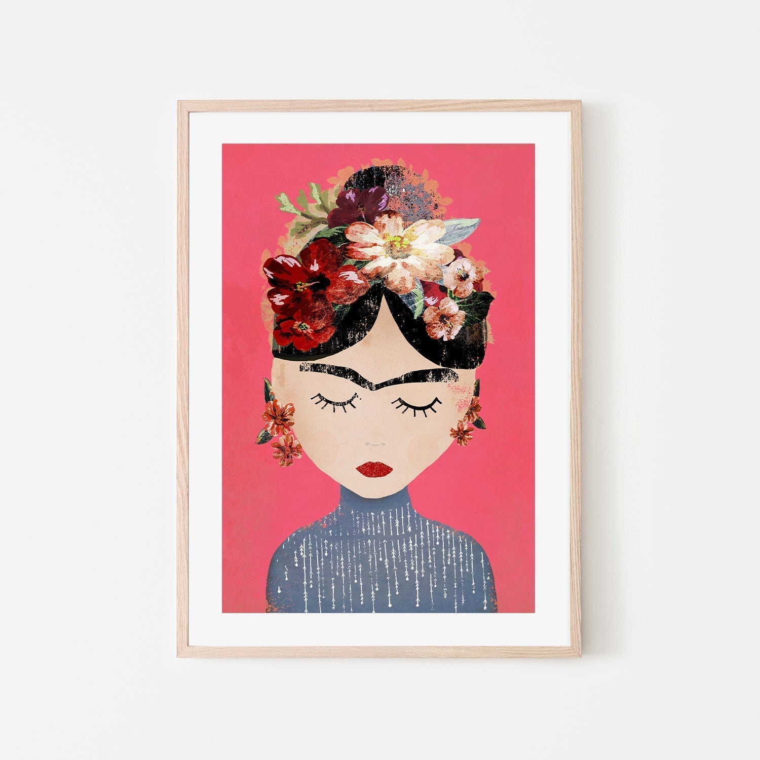 wall-art-print-canvas-poster-framed-Frida, Pink Version , By Treechild-GIOIA-WALL-ART