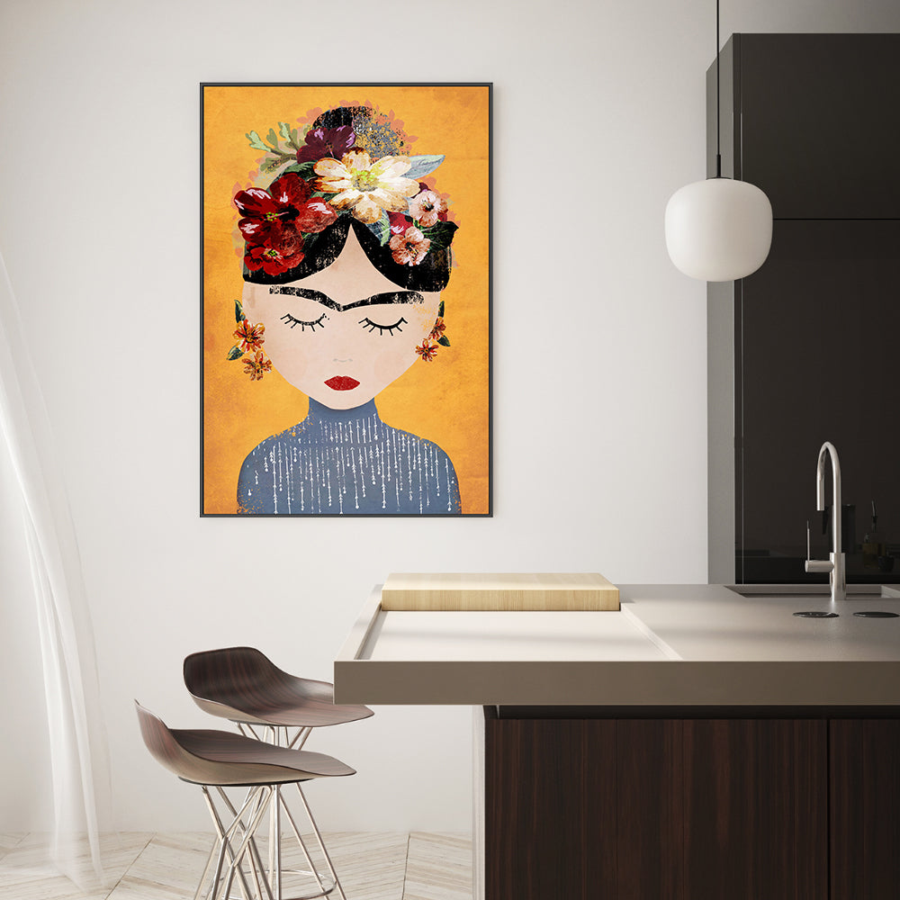 wall-art-print-canvas-poster-framed-Frida, Yellow Version , By Treechild-GIOIA-WALL-ART