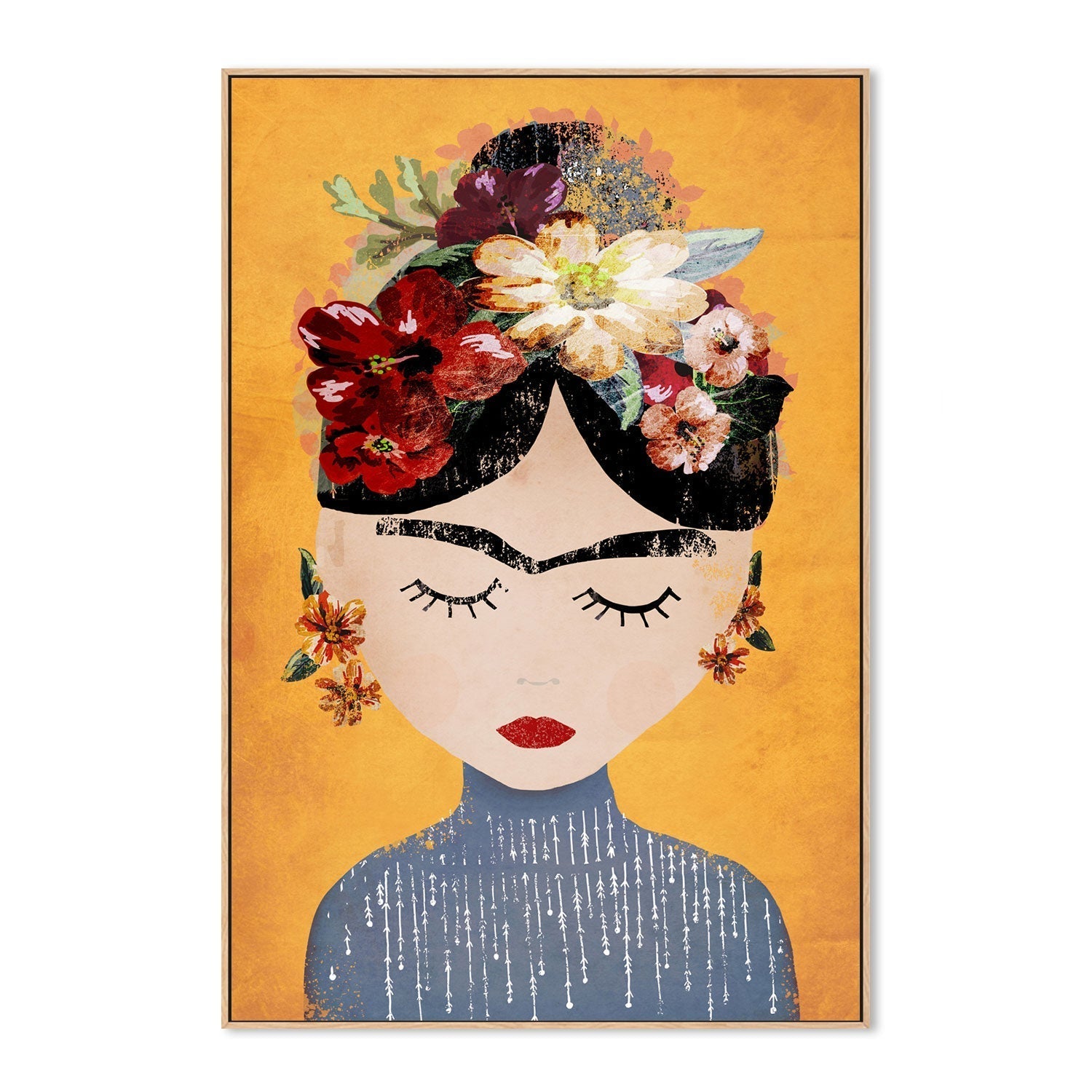wall-art-print-canvas-poster-framed-Frida, Yellow Version , By Treechild-GIOIA-WALL-ART