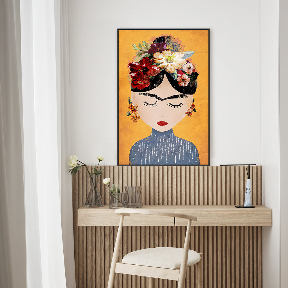 wall-art-print-canvas-poster-framed-Frida, Yellow Version , By Treechild-GIOIA-WALL-ART