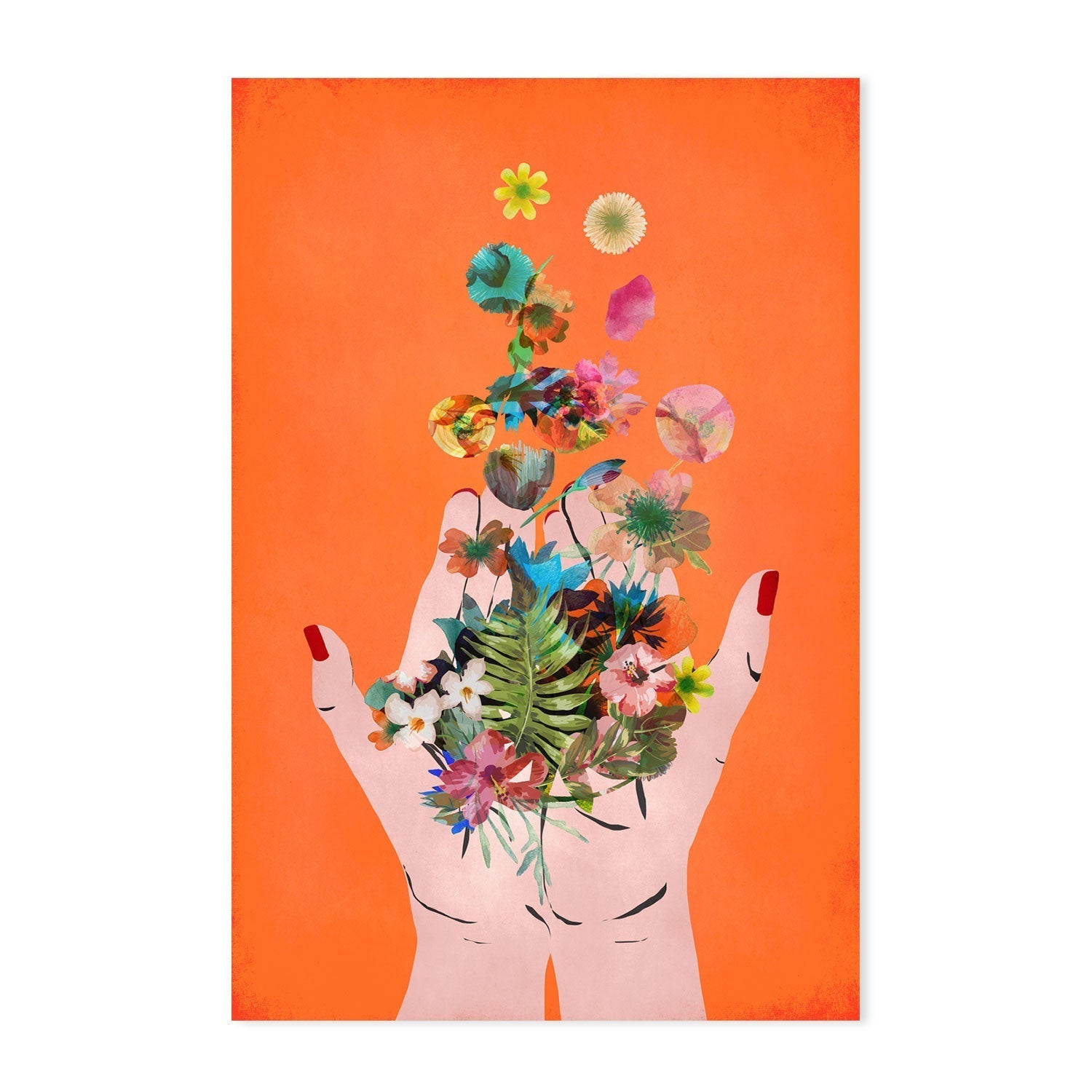 wall-art-print-canvas-poster-framed-Frida's Hand, Orange Version , By Treechild-GIOIA-WALL-ART