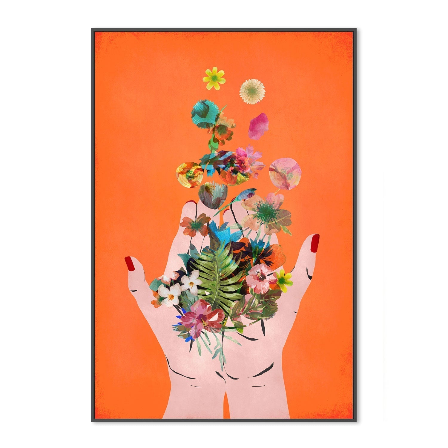 wall-art-print-canvas-poster-framed-Frida's Hand, Orange Version , By Treechild-GIOIA-WALL-ART