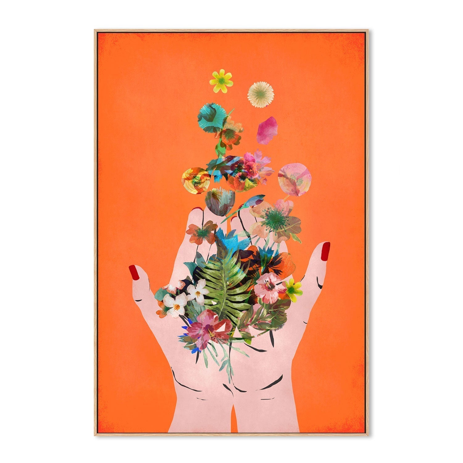 wall-art-print-canvas-poster-framed-Frida's Hand, Orange Version , By Treechild-GIOIA-WALL-ART