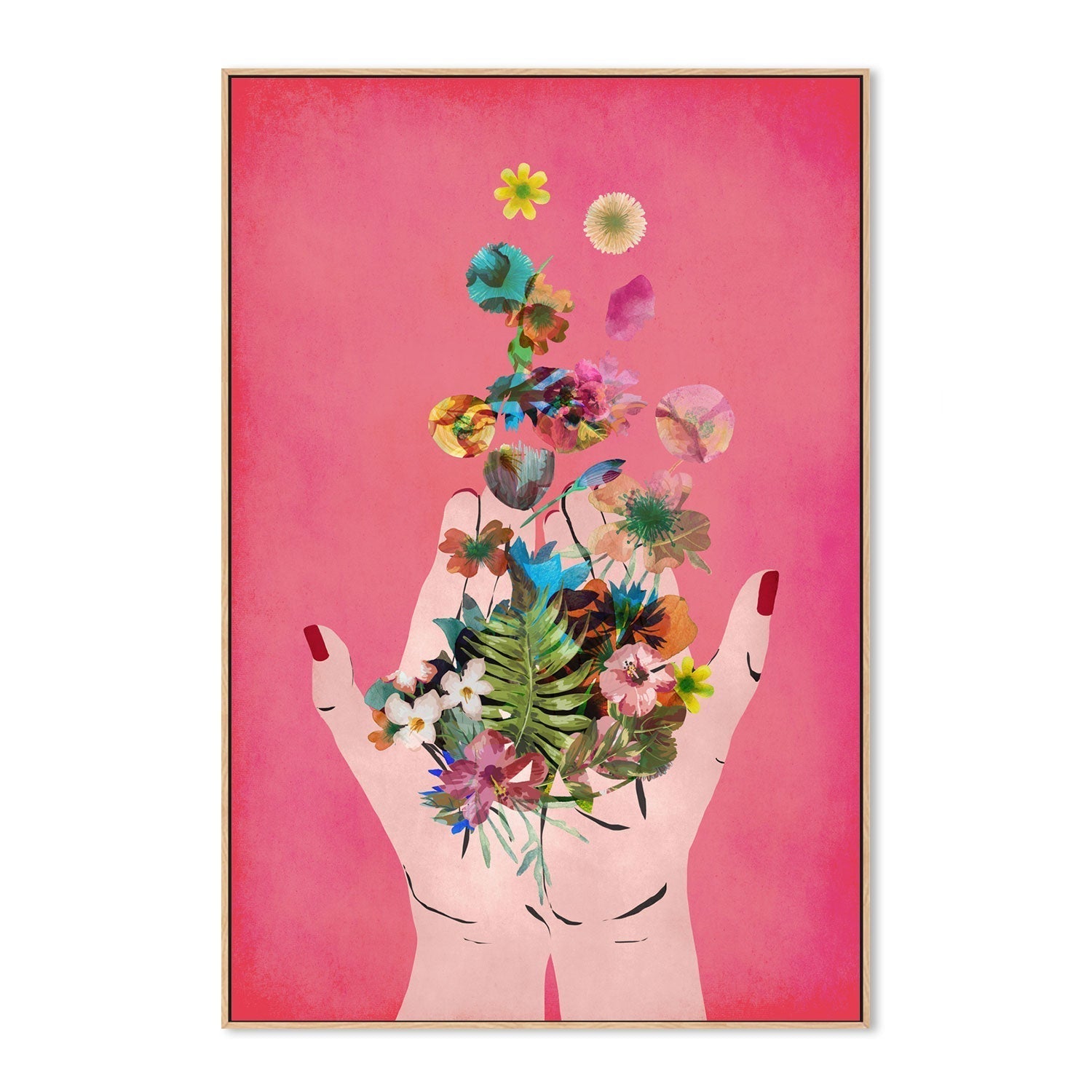 wall-art-print-canvas-poster-framed-Frida's Hand, Pink Version , By Treechild-GIOIA-WALL-ART