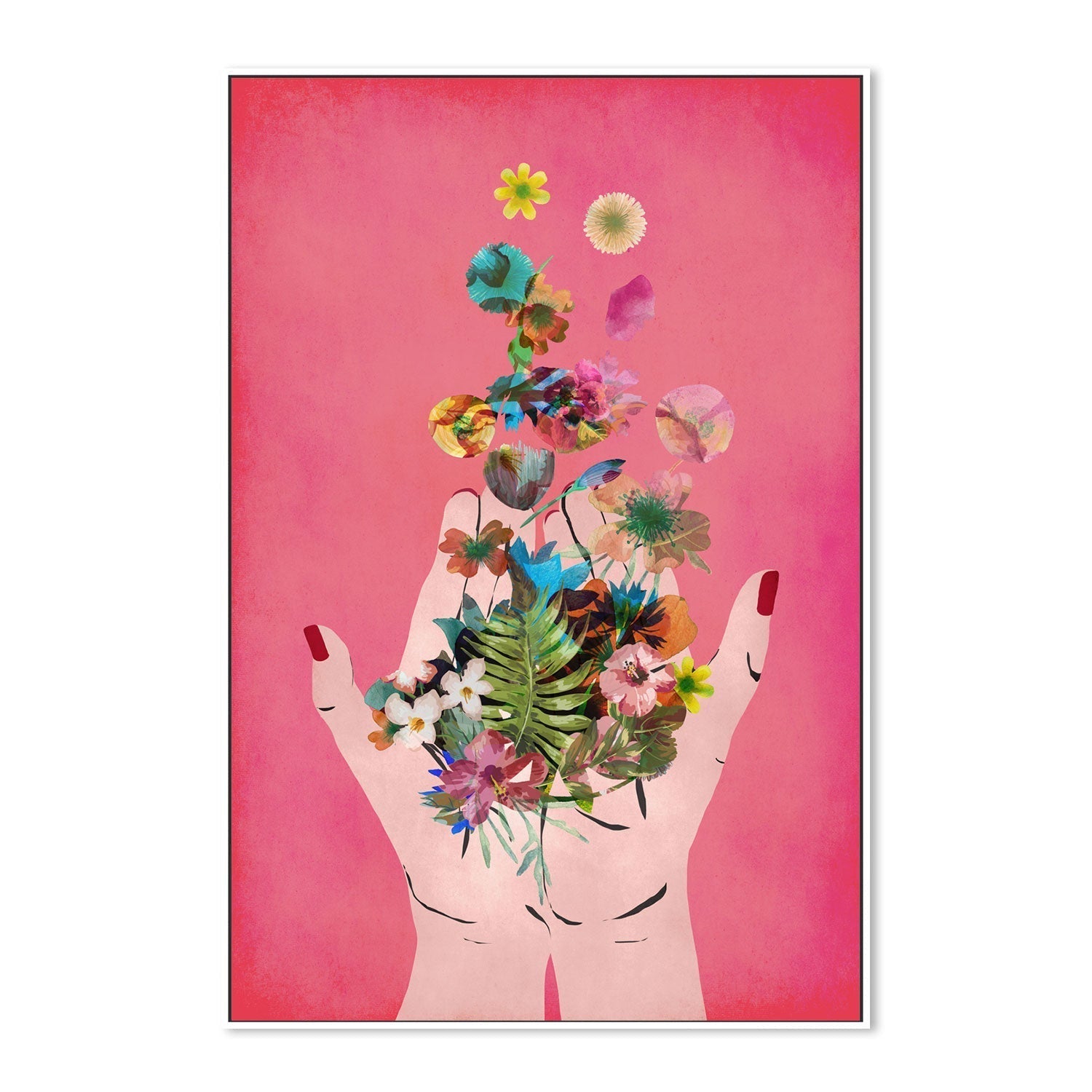 wall-art-print-canvas-poster-framed-Frida's Hand, Pink Version , By Treechild-GIOIA-WALL-ART