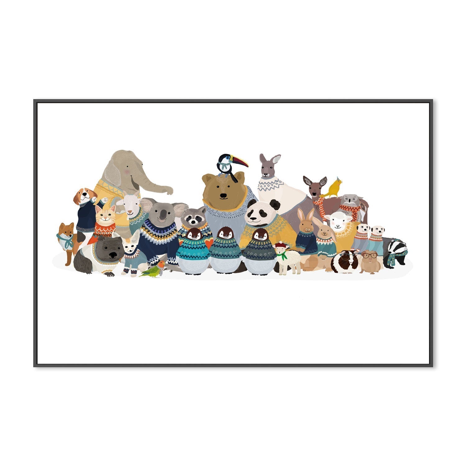 wall-art-print-canvas-poster-framed-Friends In Jumpers, By Hanna Melin-GIOIA-WALL-ART