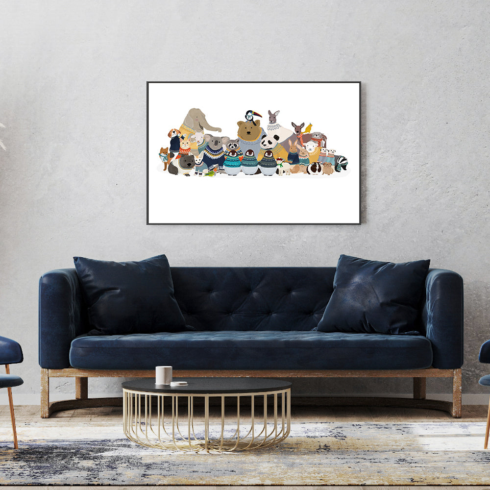 wall-art-print-canvas-poster-framed-Friends In Jumpers, By Hanna Melin-GIOIA-WALL-ART