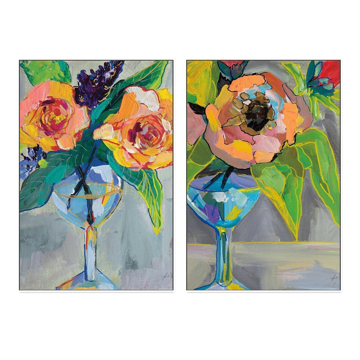 wall-art-print-canvas-poster-framed-Full Fun, Set of 2-by-Jeanette Vertentes-Gioia Wall Art